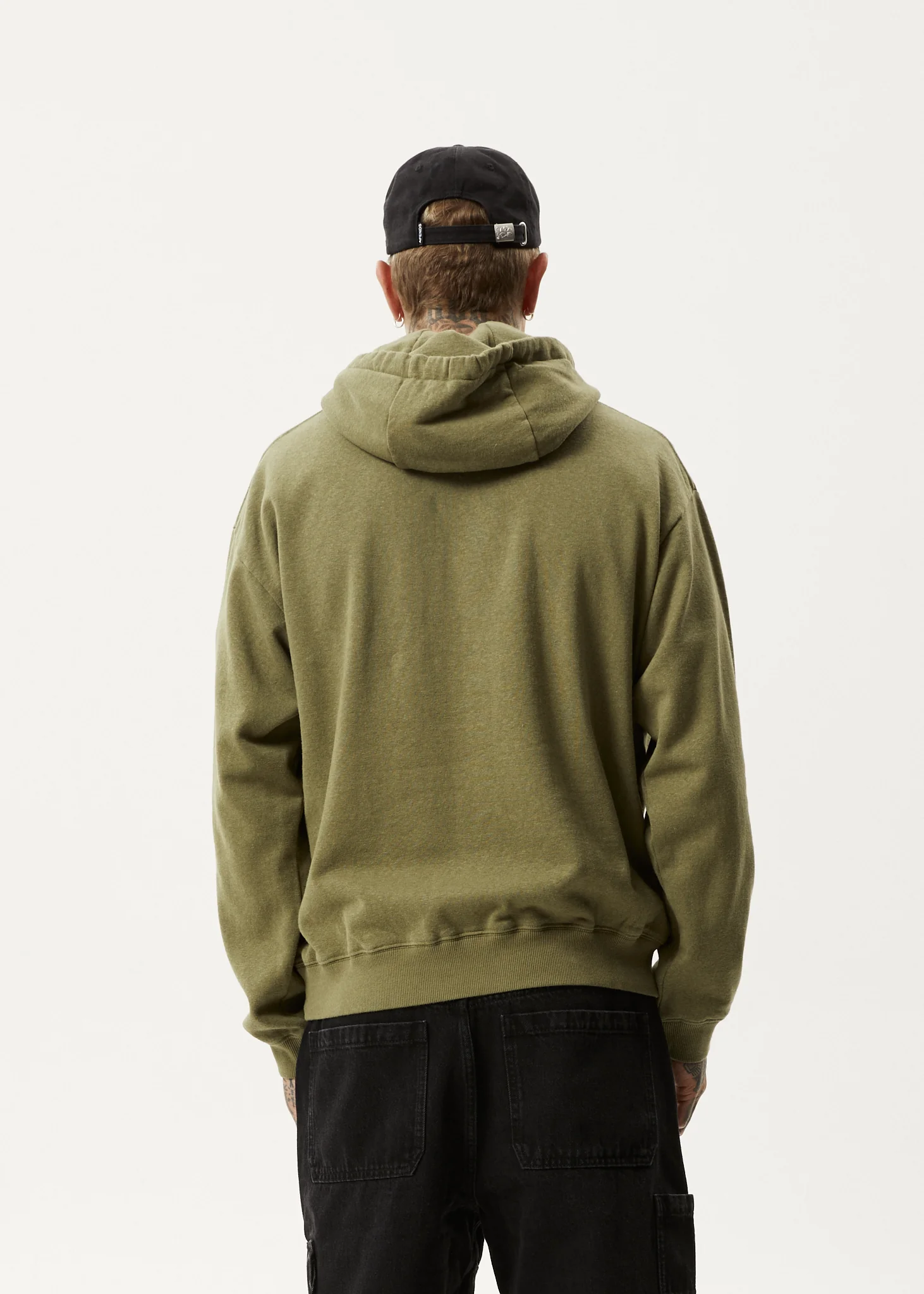 AFENDS Mens All Day - Relaxed Hoodie - Military - Image 5