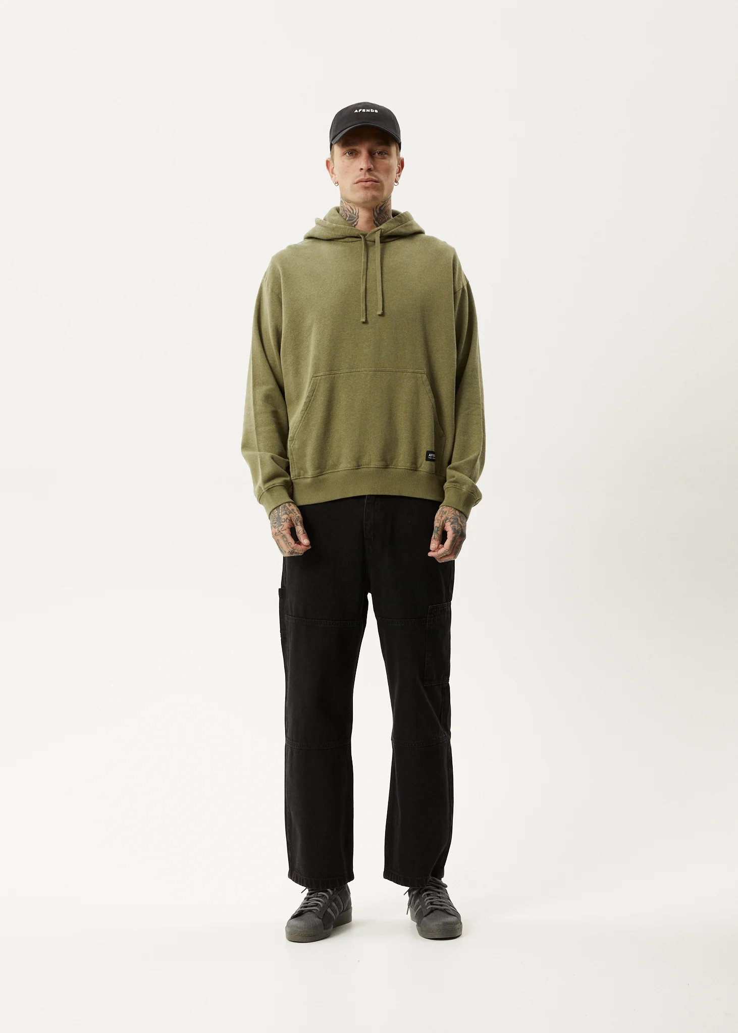 AFENDS Mens All Day - Relaxed Hoodie - Military - Image 6