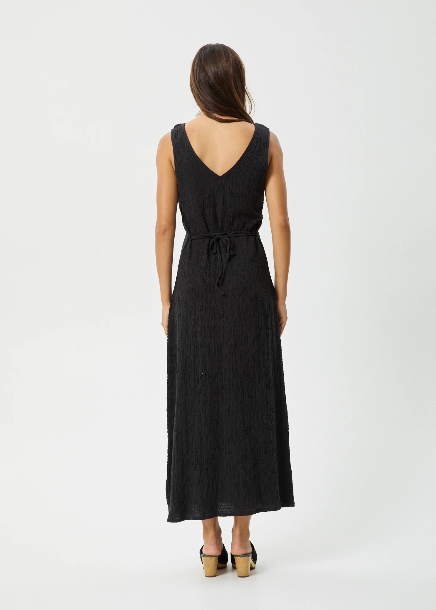 AFENDS Womens Focus - Seersucker Maxi Dress - Black - Image 11
