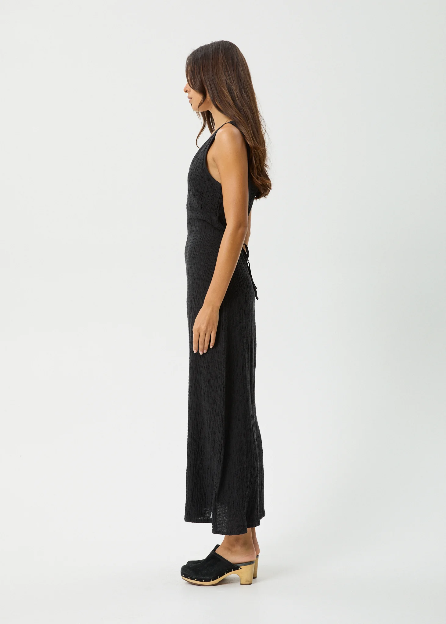 AFENDS Womens Focus - Seersucker Maxi Dress - Black - Image 8