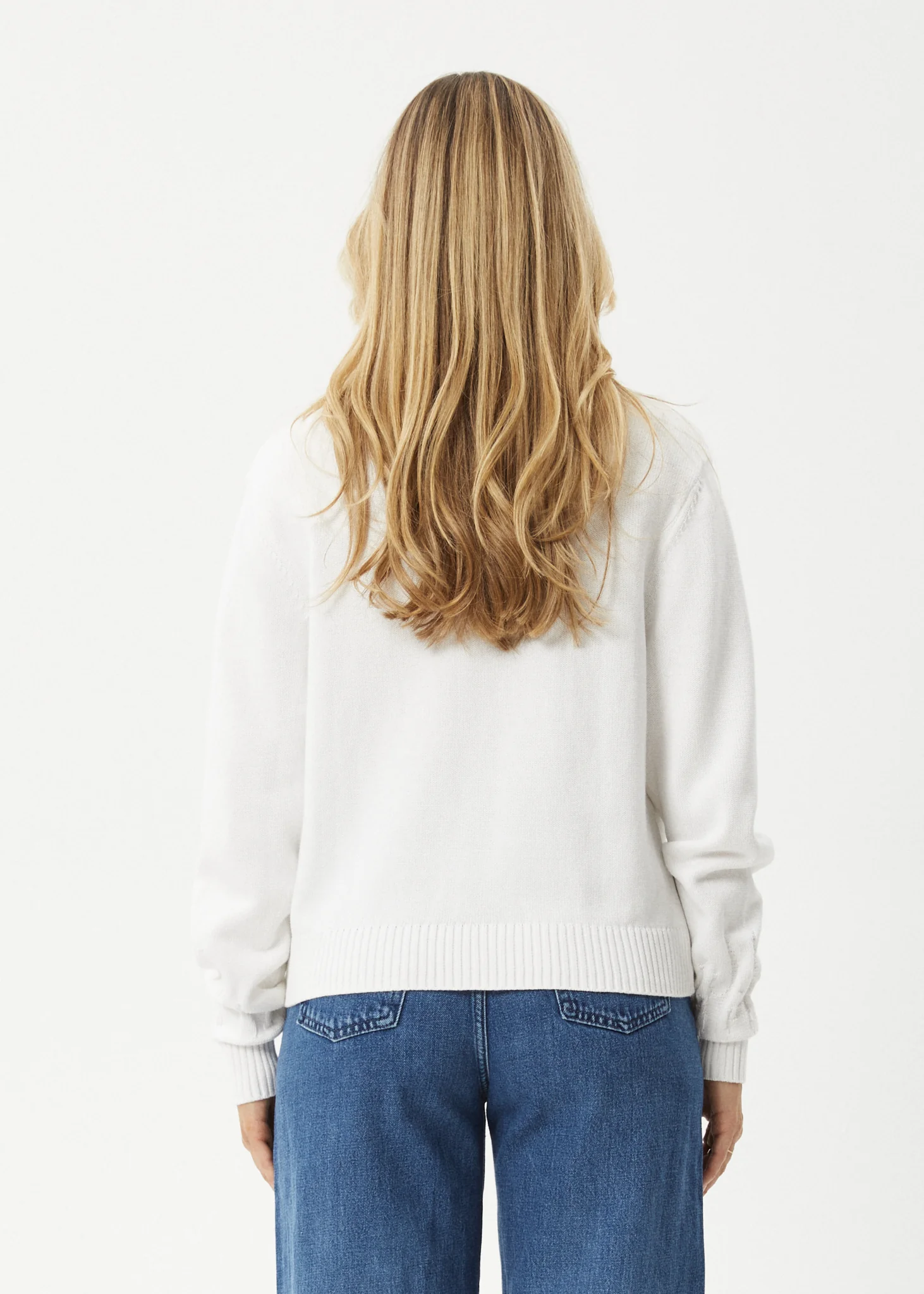 AFENDS Womens Inferno - Knit Crew Neck Jumper - White - Image 5