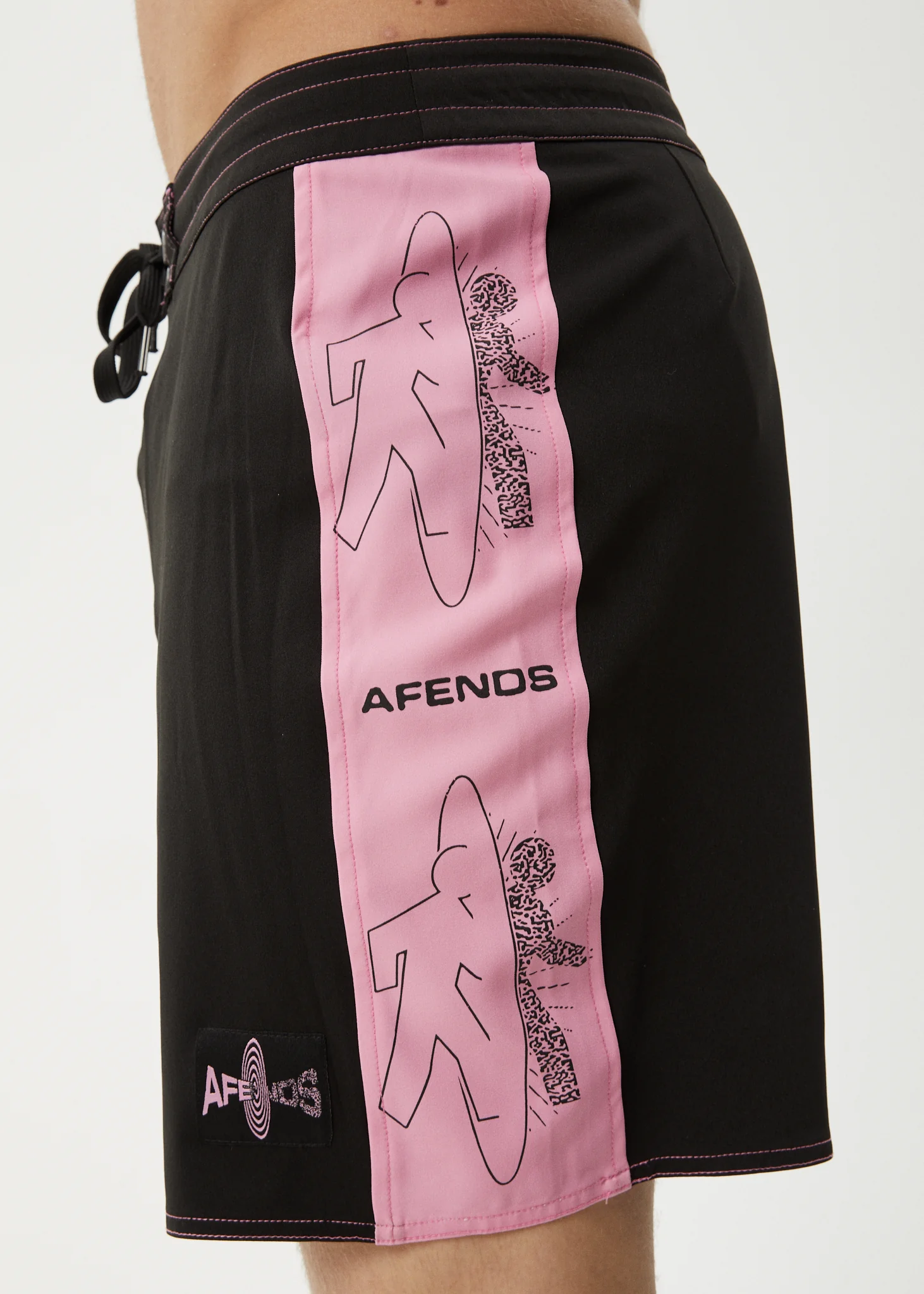 AFENDS Mens Altered - Surf Related Boardshort 18" - Black - Image 7