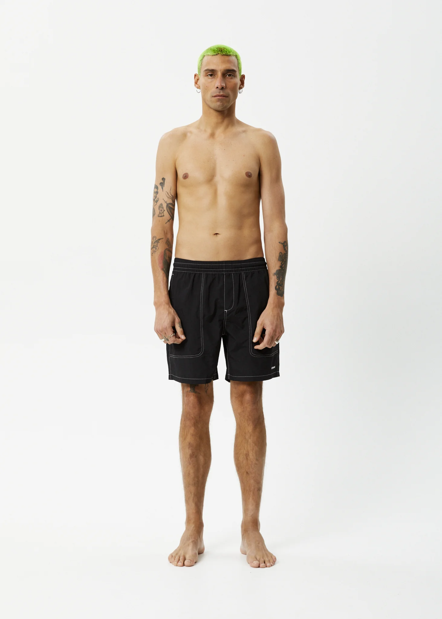 AFENDS Mens Baywatch - Swim Short 18" - Black - Image 6