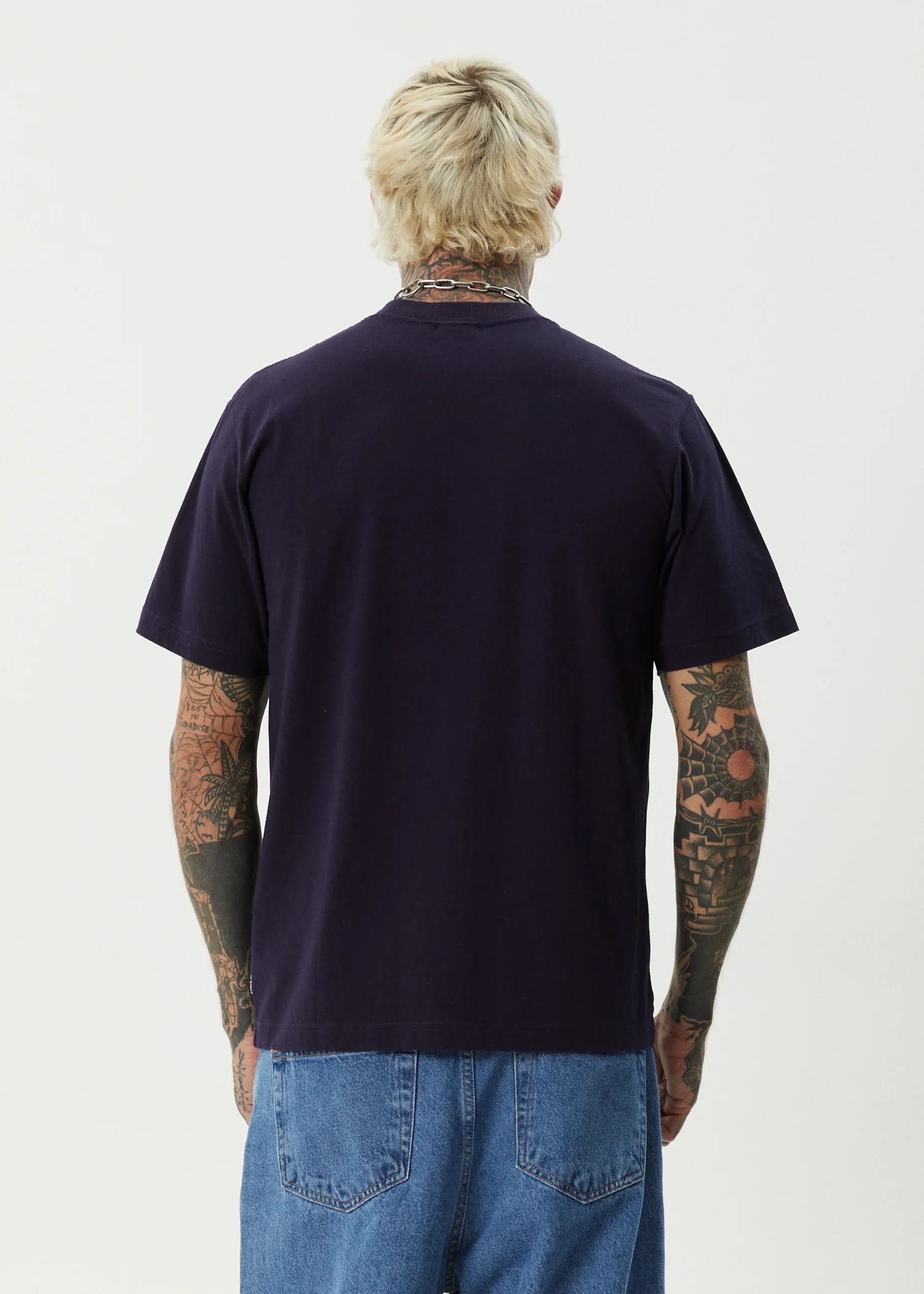 AFENDS Mens Burnin - Retro Tee - Deep Sea - Image 5
