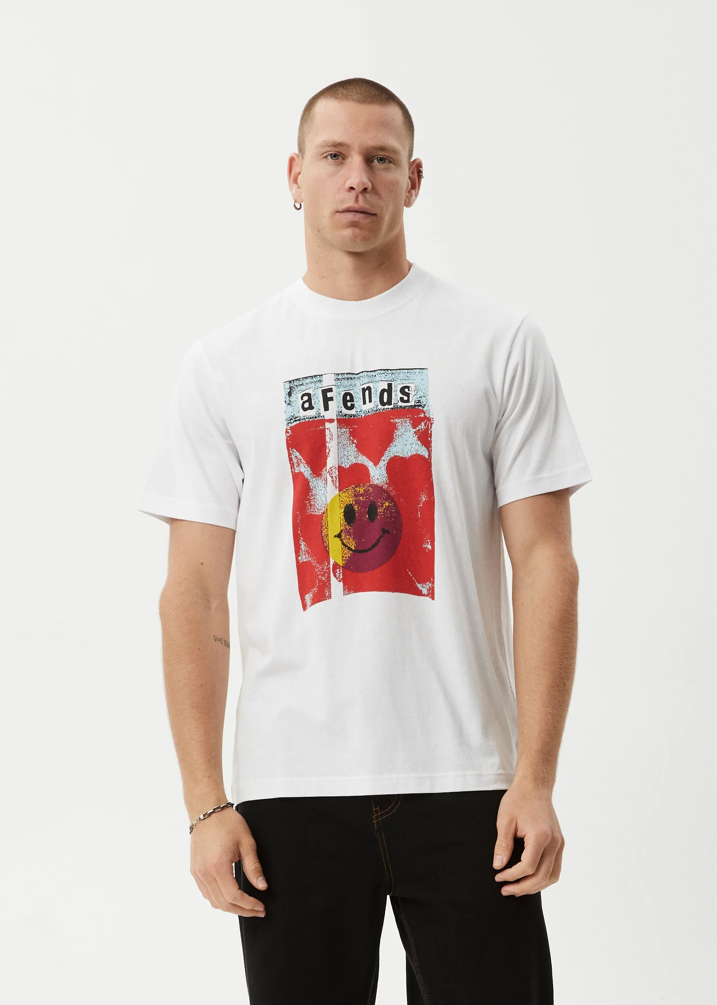 AFENDS Mens Dime Bag - Retro Tee - White - Image 3