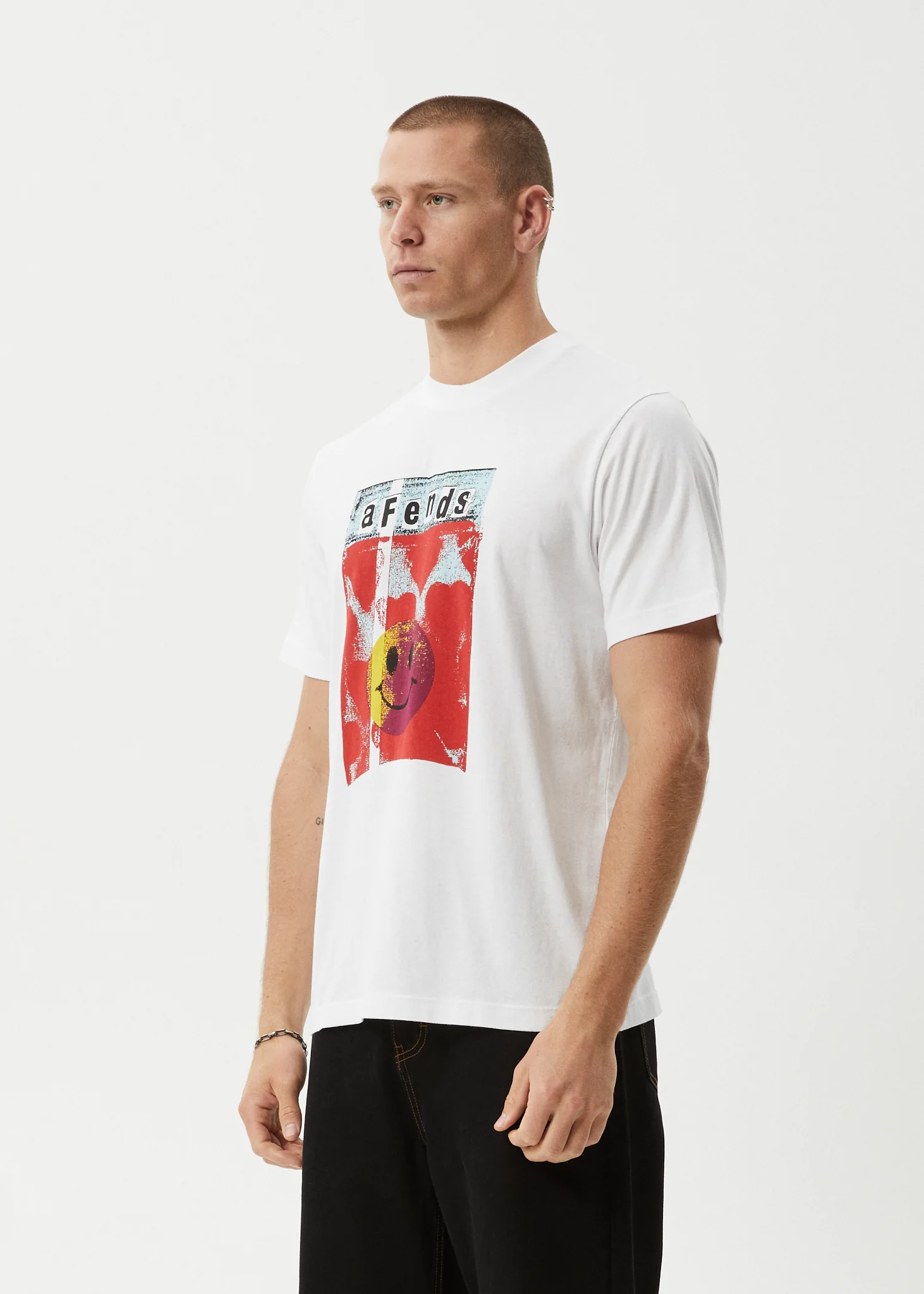 AFENDS Mens Dime Bag - Retro Tee - White - Image 4