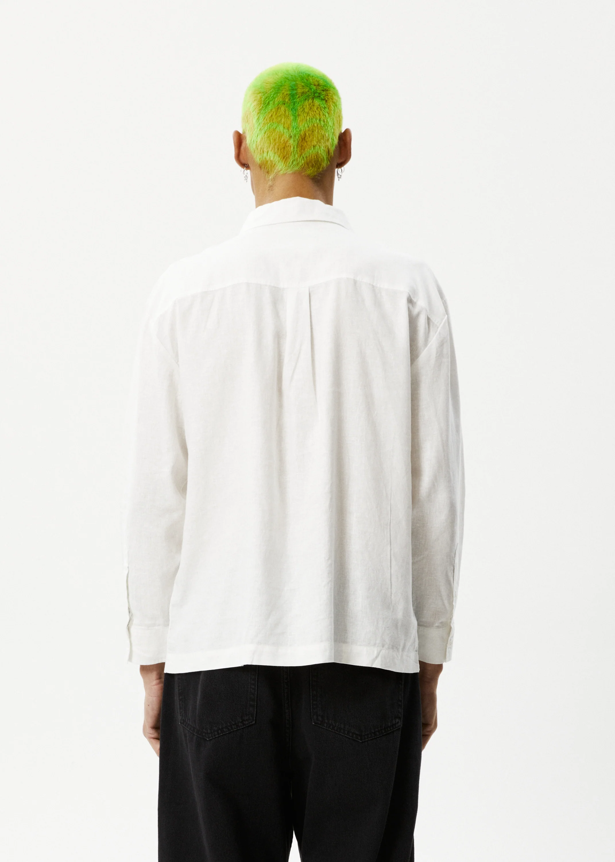 AFENDS Mens Everyday - Long Sleeve Shirt - White - Image 5