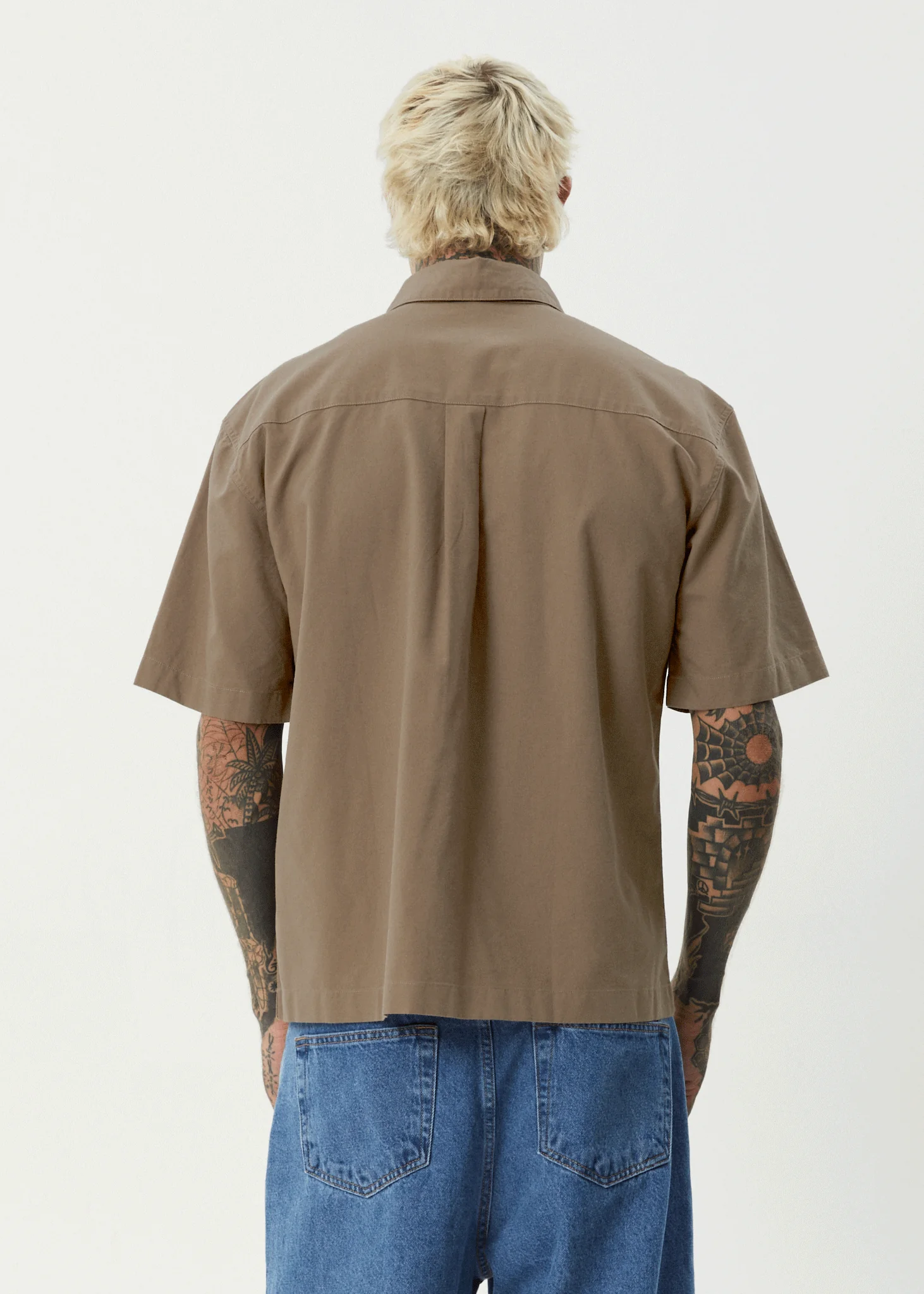 AFENDS Mens Everyday - Short Sleeve Shirt - Fossil - Image 5