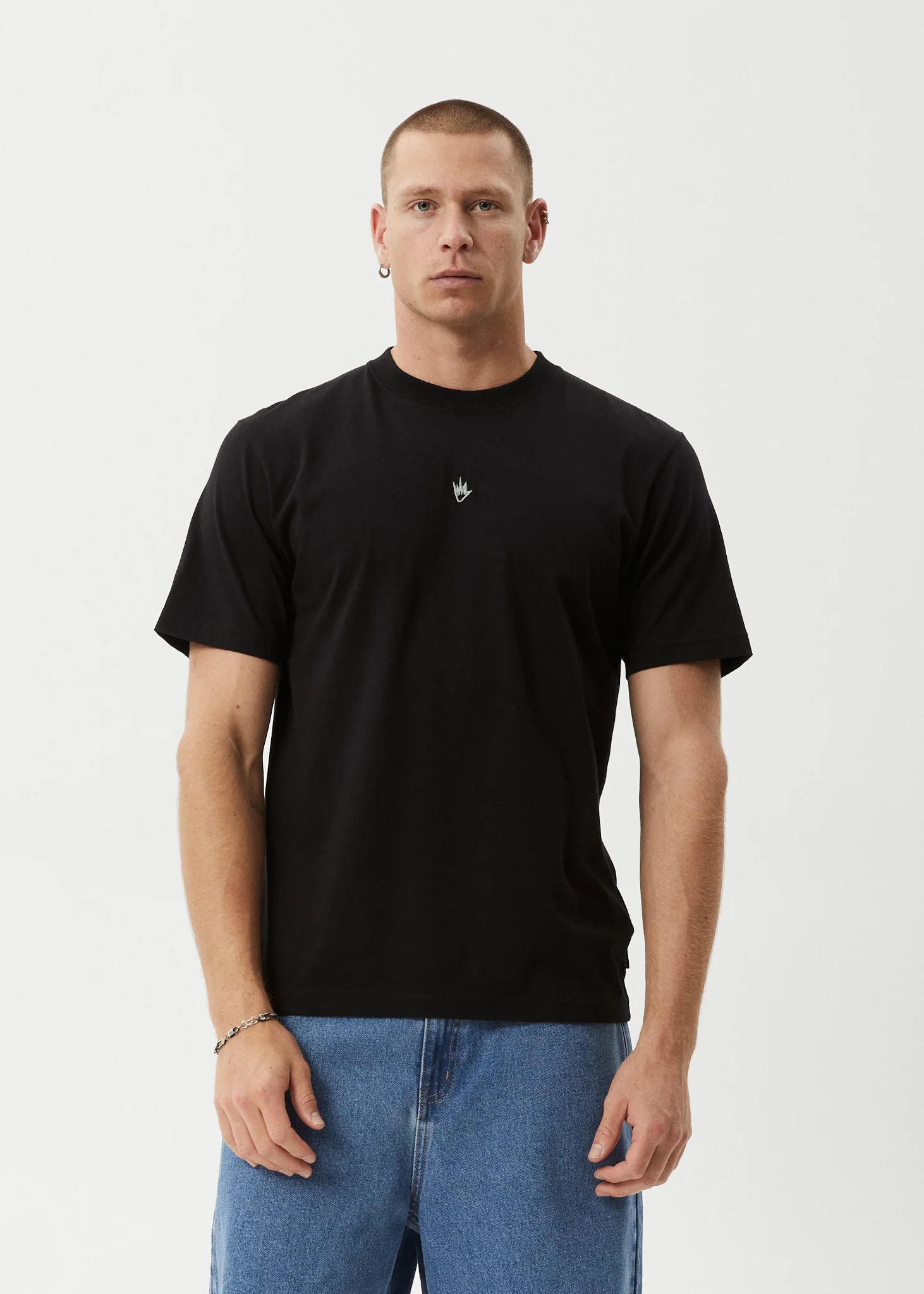 AFENDS Mens Flame - Retro Tee - Dark Olive / Black - Image 2