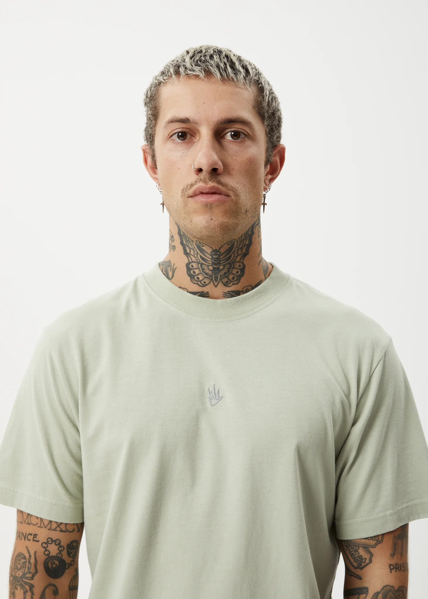 AFENDS Mens Flame - Retro Tee - Eucalyptus - Image 6