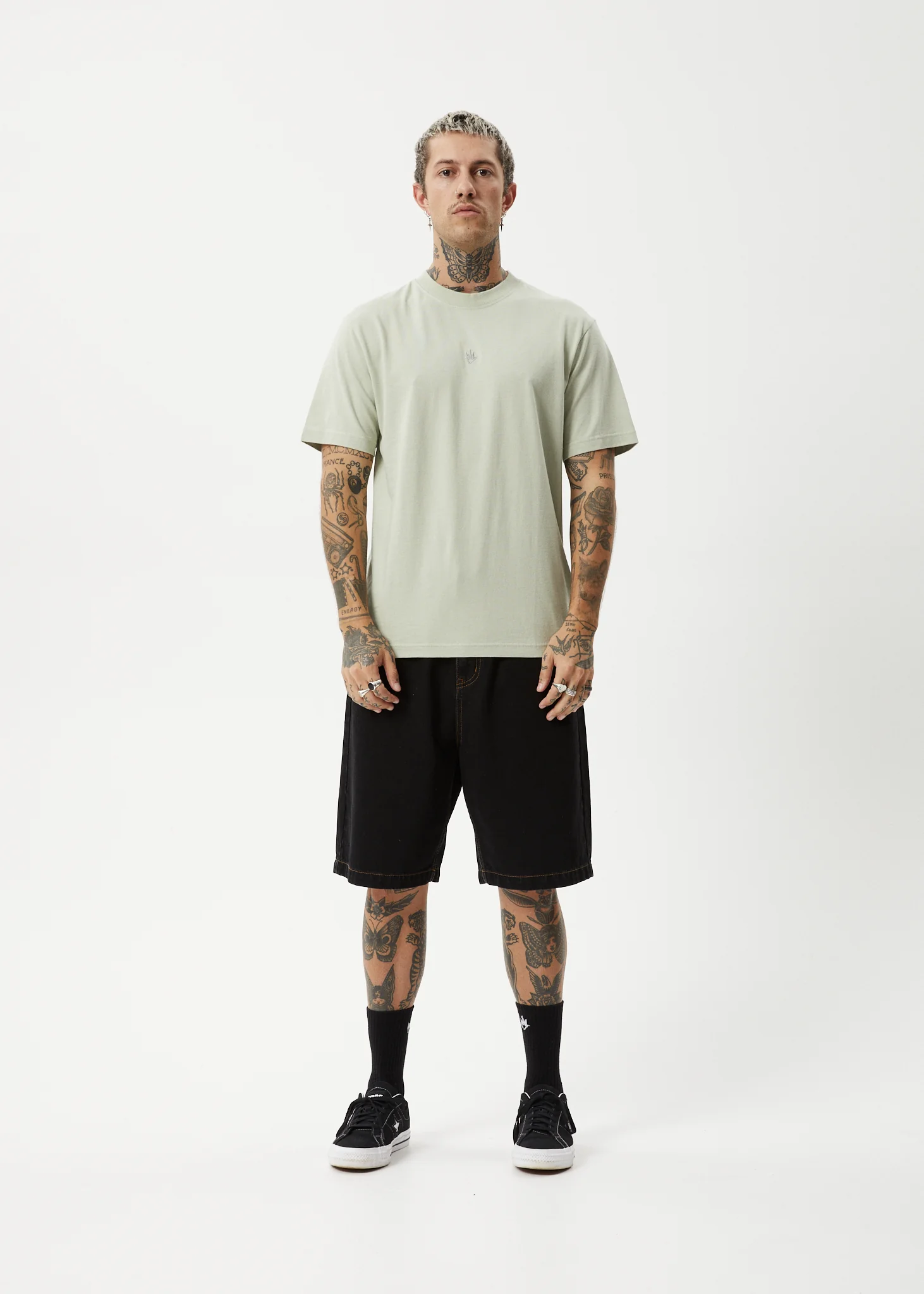 AFENDS Mens Flame - Retro Tee - Eucalyptus - Image 7