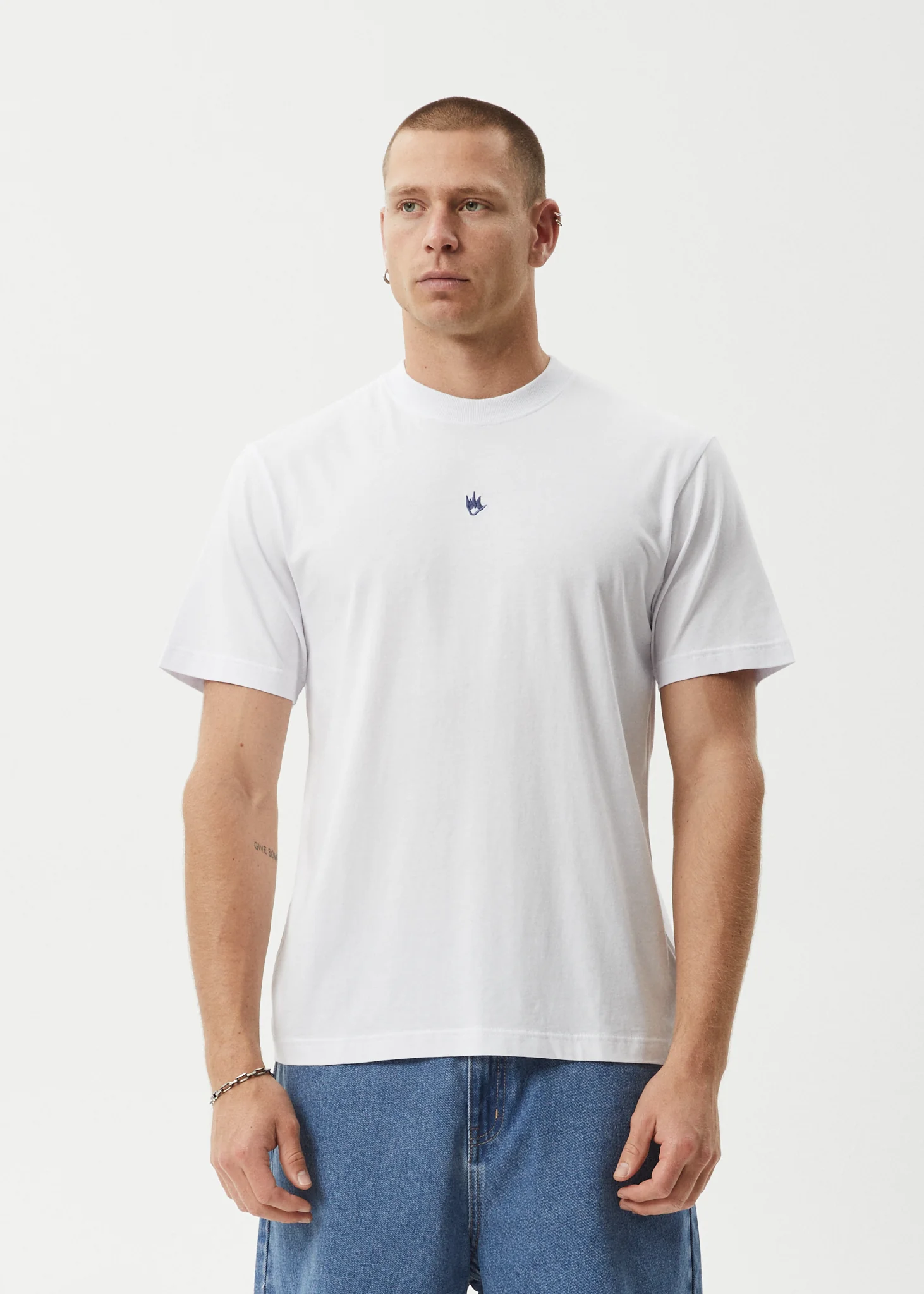 AFENDS Mens Flame - Retro Tee - White / Blue - Image 2