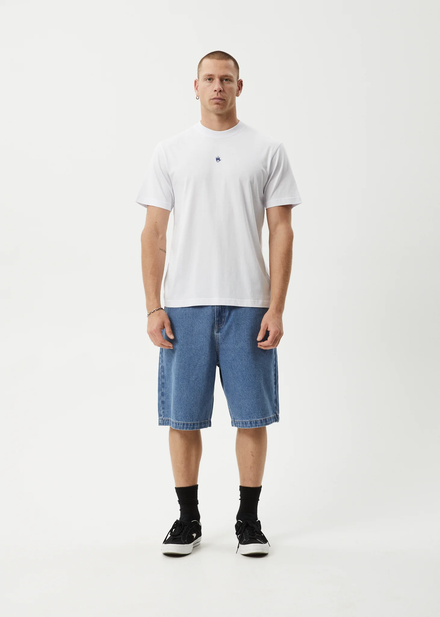 AFENDS Mens Flame - Retro Tee - White / Blue - Image 7