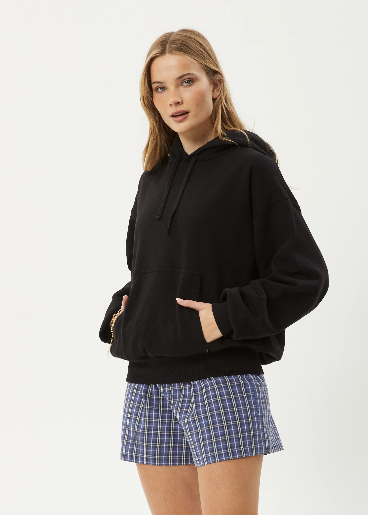AFENDS Mens Genesis - Boxy Hoodie - Black - Image 6