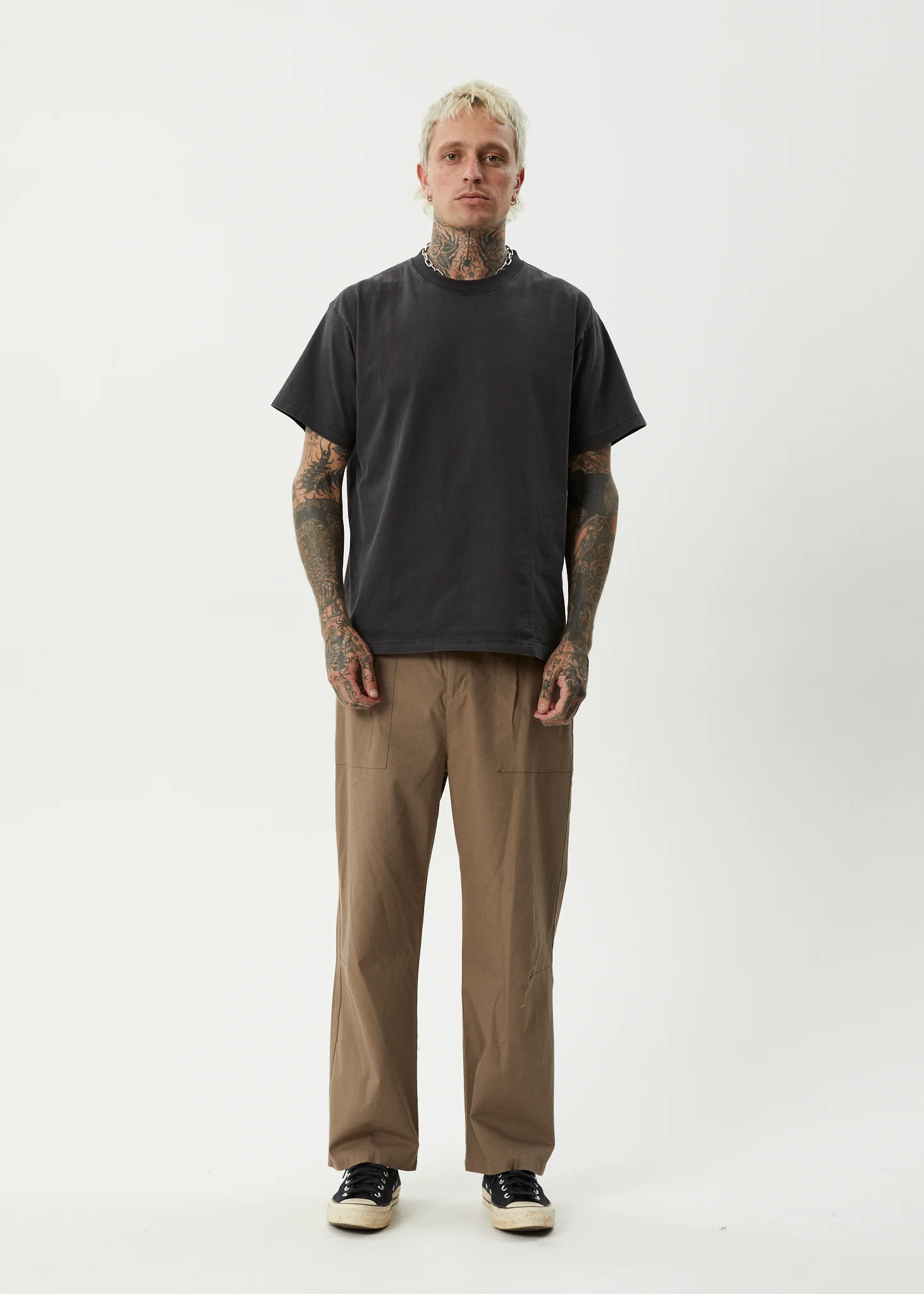 AFENDS Mens Glider - Pleated Pant - Fossil - Image 8
