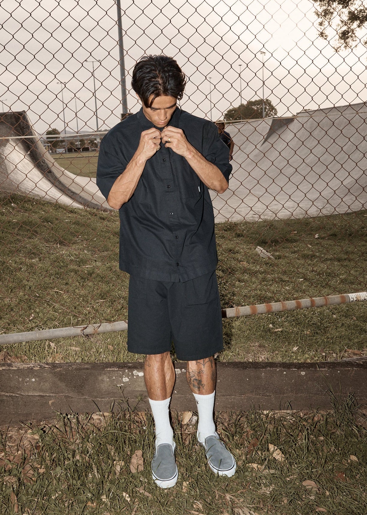 AFENDS Mens Glider - Pleated Short 22" - Black - Image 5