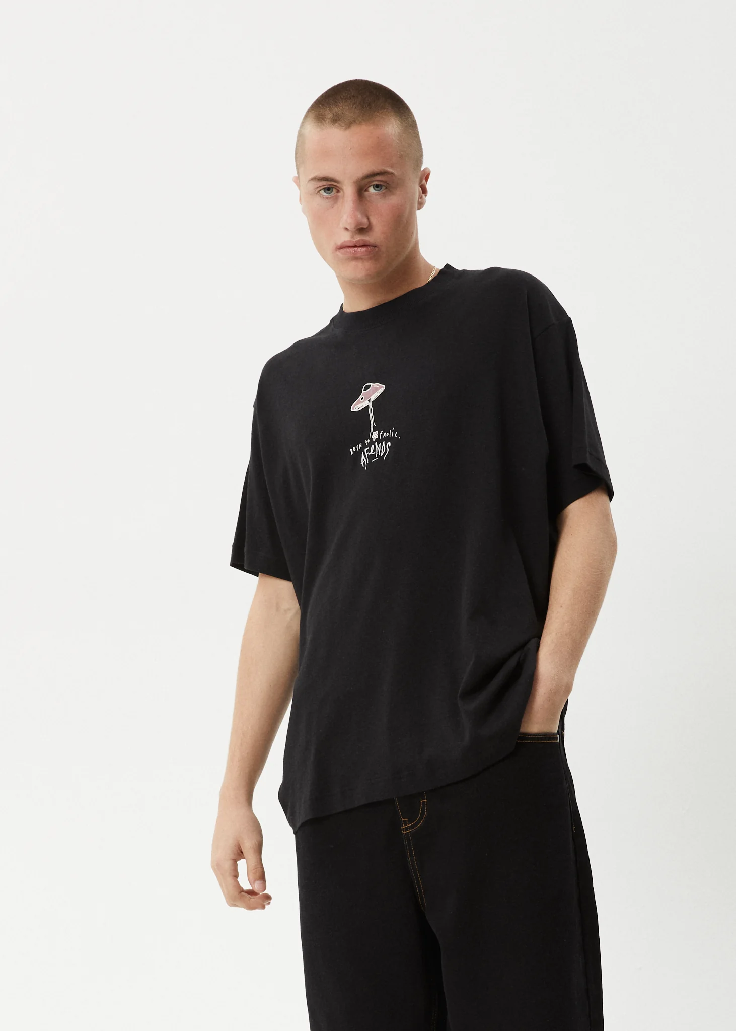 AFENDS Mens High Priority - Boxy Tee - Black - Image 4