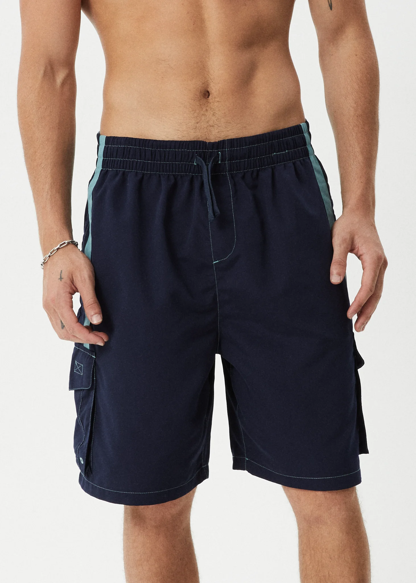 AFENDS Mens House Related - Cargo Swim Short 21" - Deep Sea - Image 3