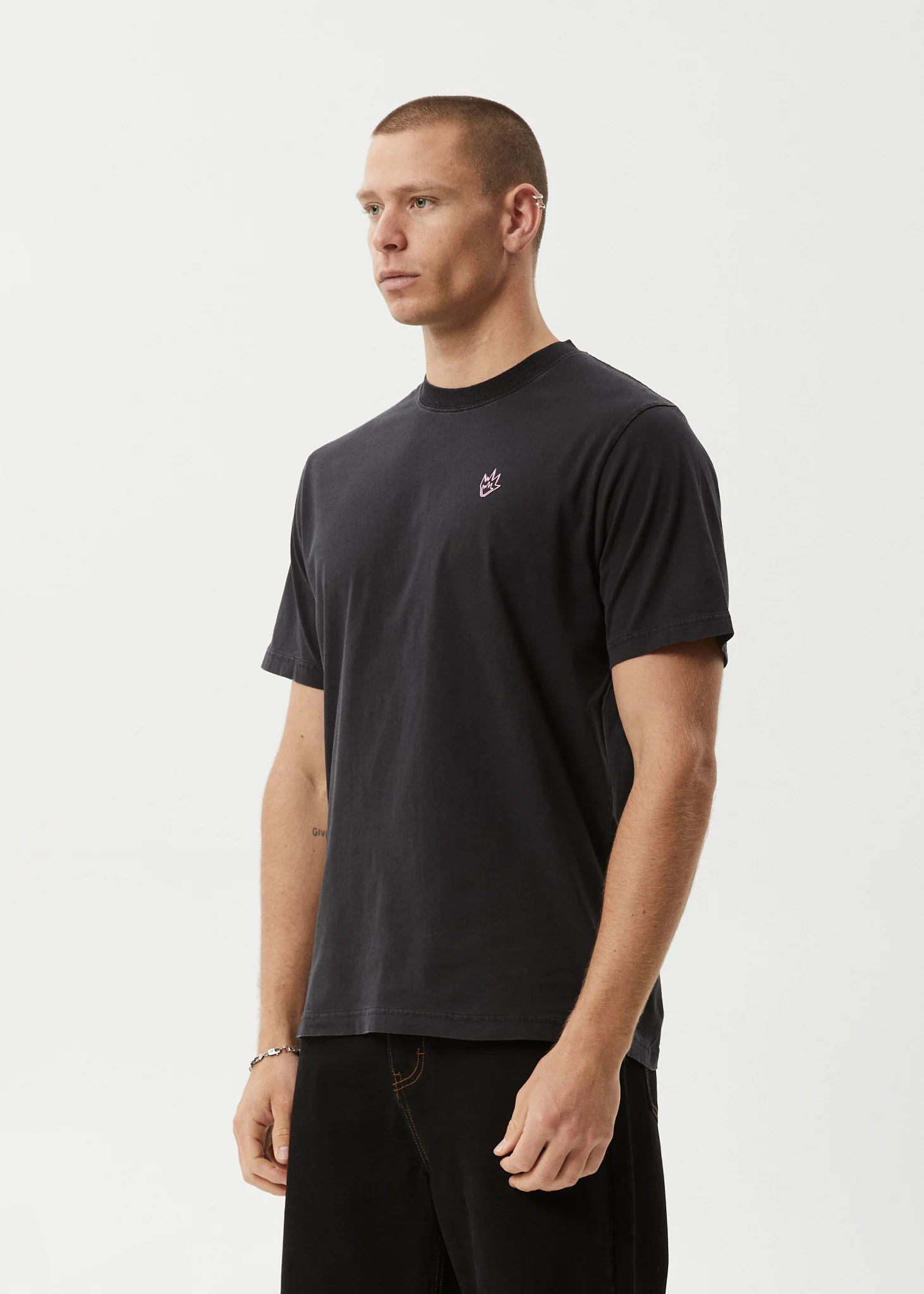 AFENDS Mens Kaleidodope - Retro Tee - Stone Black - Image 3
