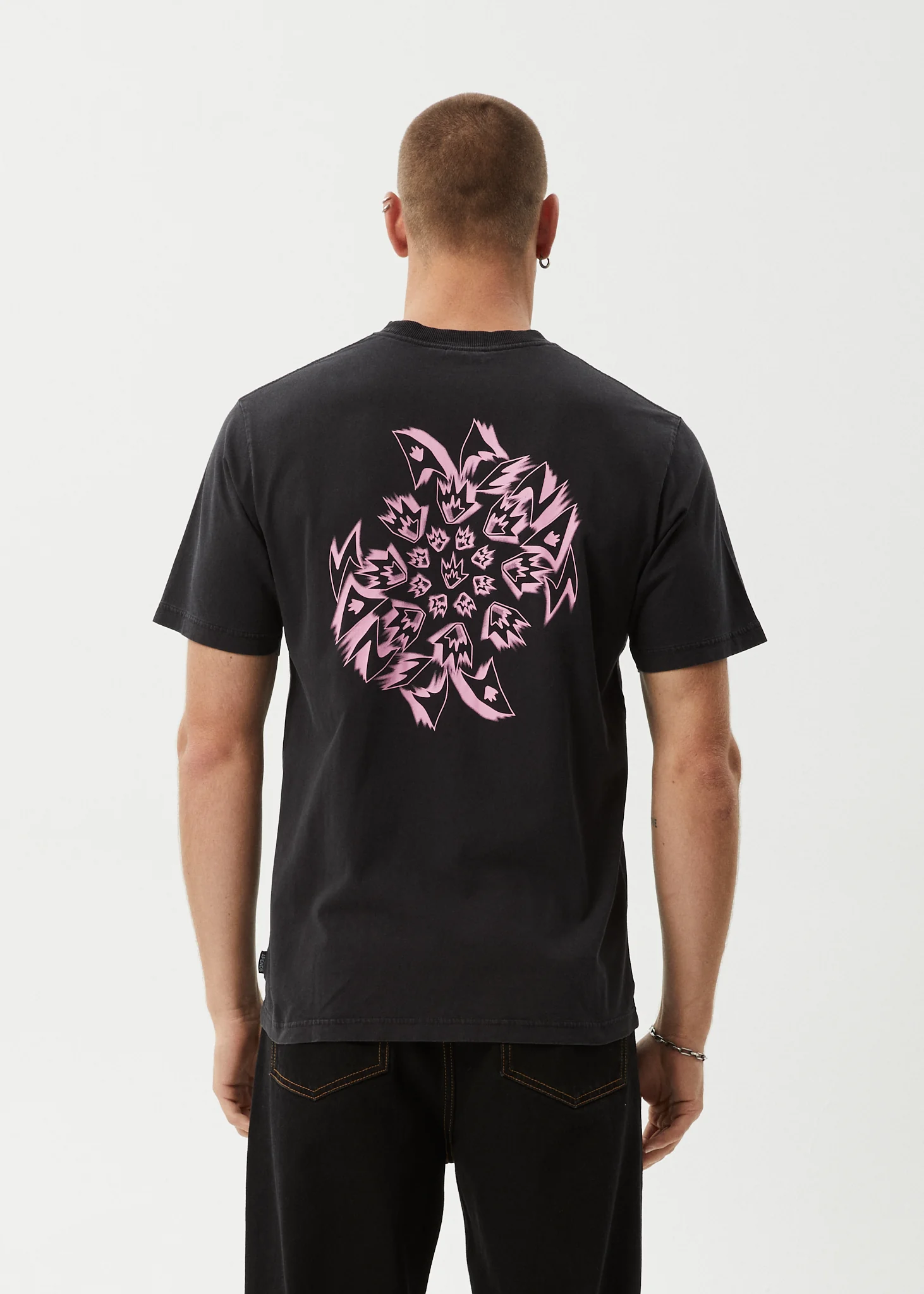 AFENDS Mens Kaleidodope - Retro Tee - Stone Black - Image 5