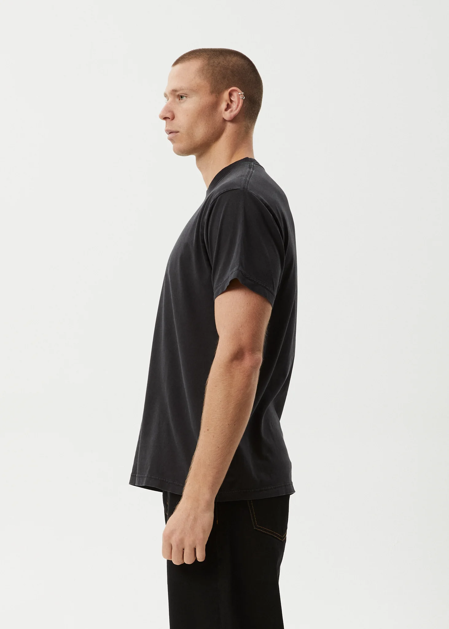 AFENDS Mens Mace Life - Boxy Tee - Stone Black - Image 4