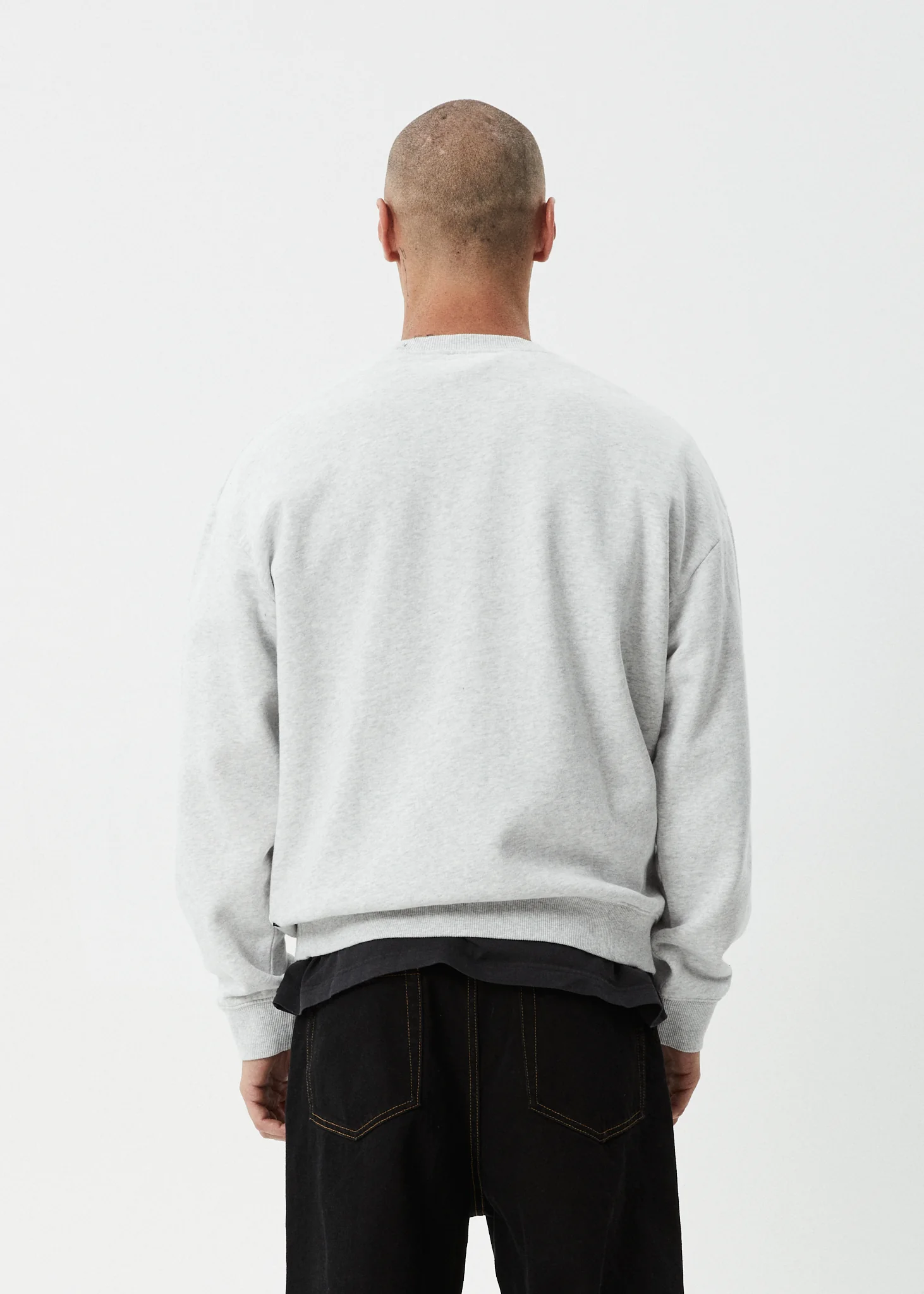 AFENDS Mens Mace - Crew Neck Jumper - Grey Marle - Image 6