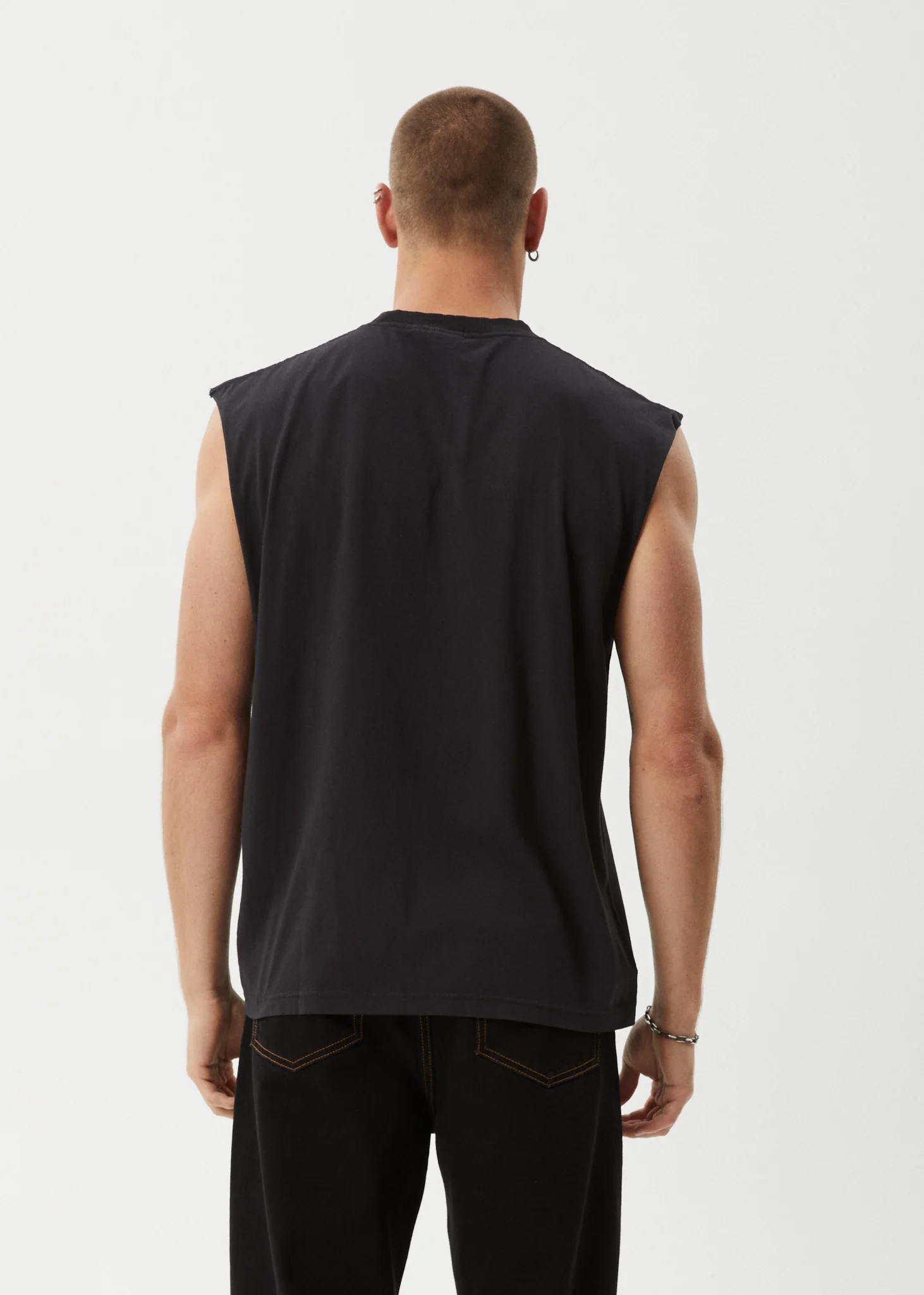 AFENDS Mens Mental - Sleeveless Tee - Stone Black - Image 5