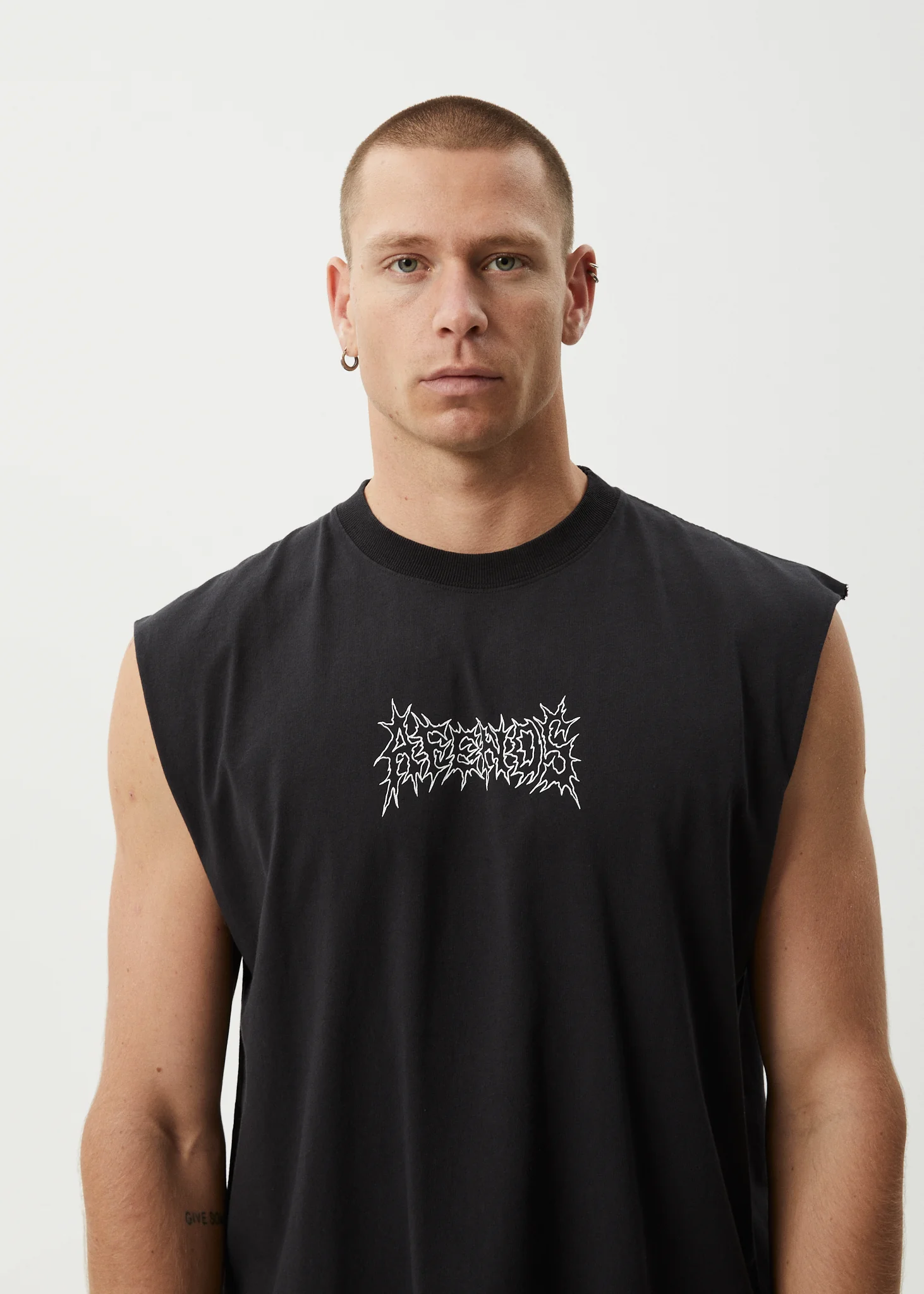AFENDS Mens Mental - Sleeveless Tee - Stone Black - Image 6