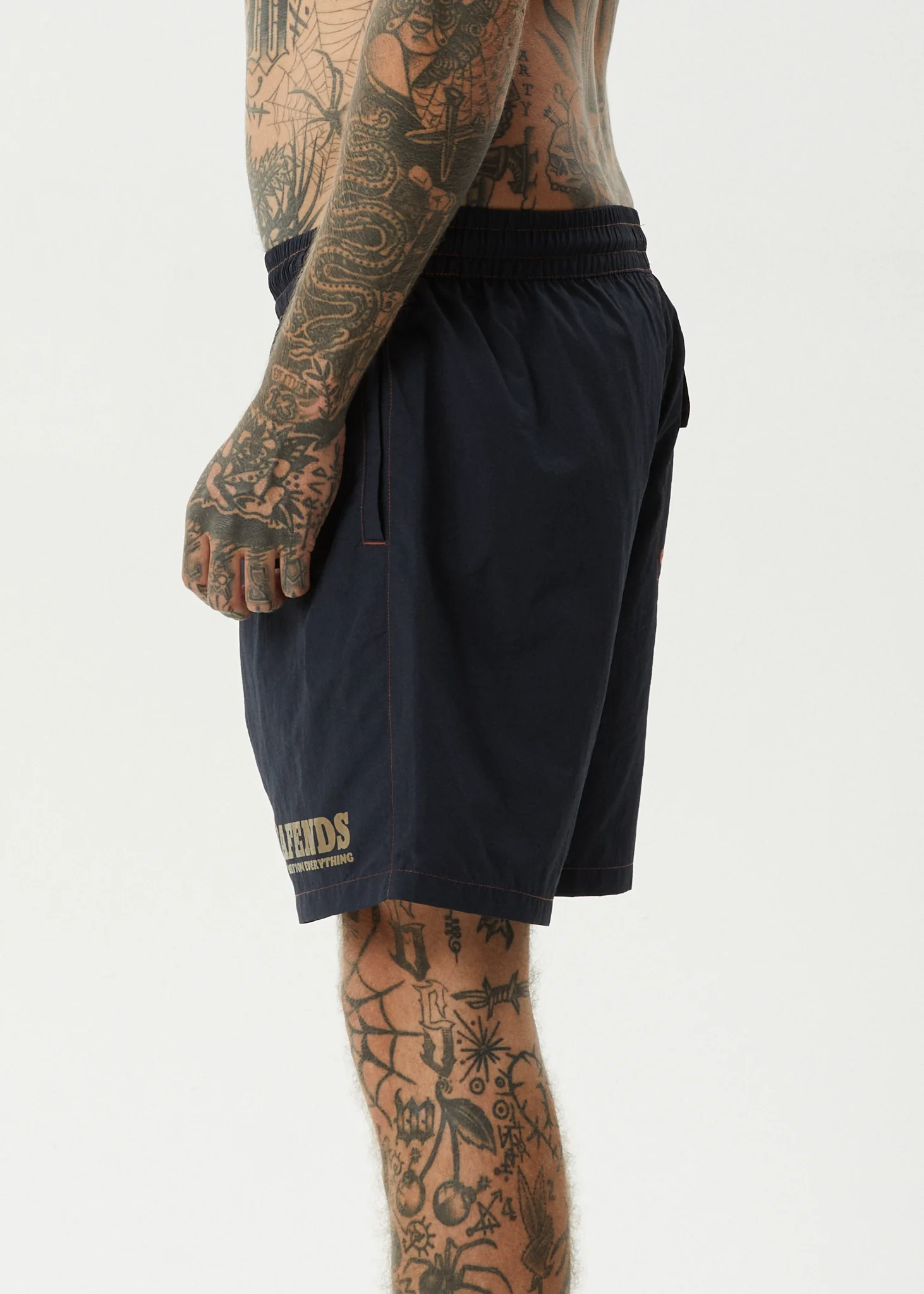 AFENDS Mens Nuts N Bolts - Baywatch Swim Short 18" - Deep Sea - Image 4