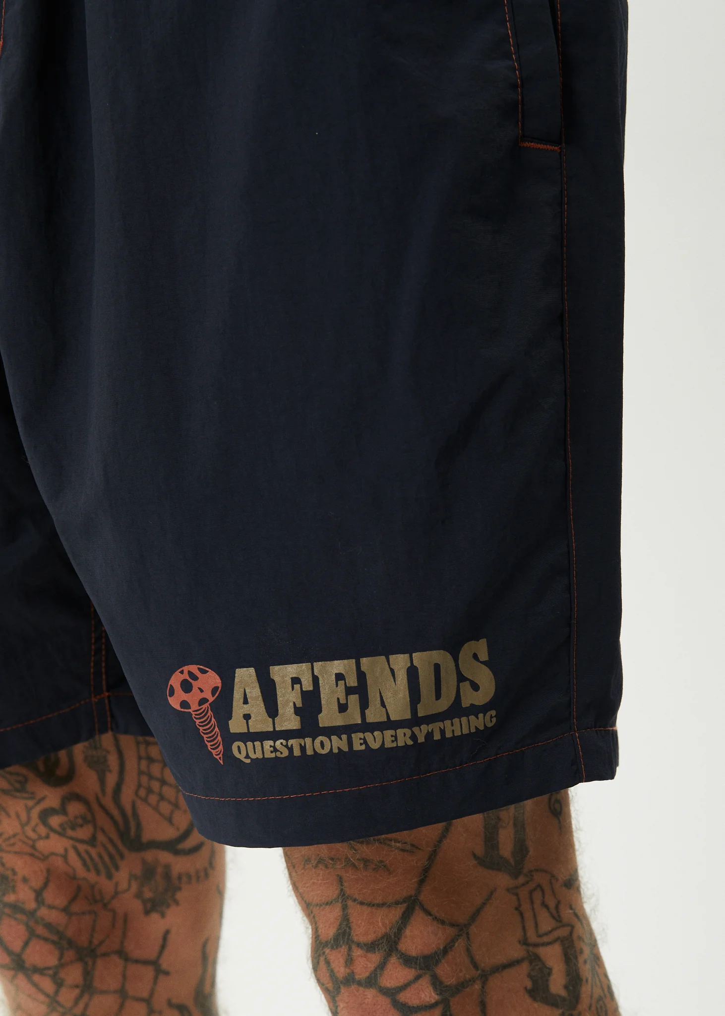 AFENDS Mens Nuts N Bolts - Baywatch Swim Short 18" - Deep Sea - Image 9