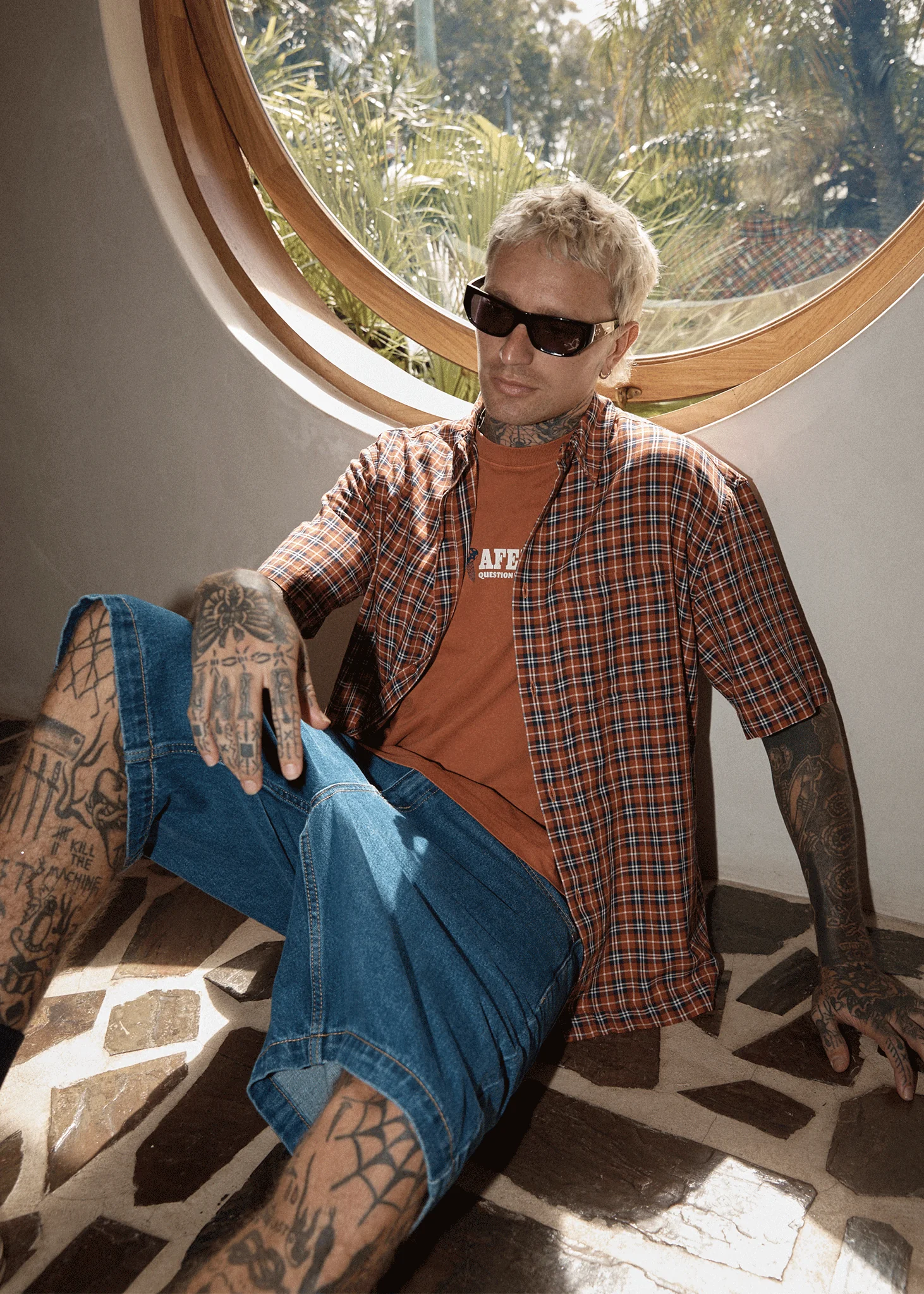 AFENDS Mens Nuts N Bolts - Heavyweight Boxy Tee - Terra - Image 7