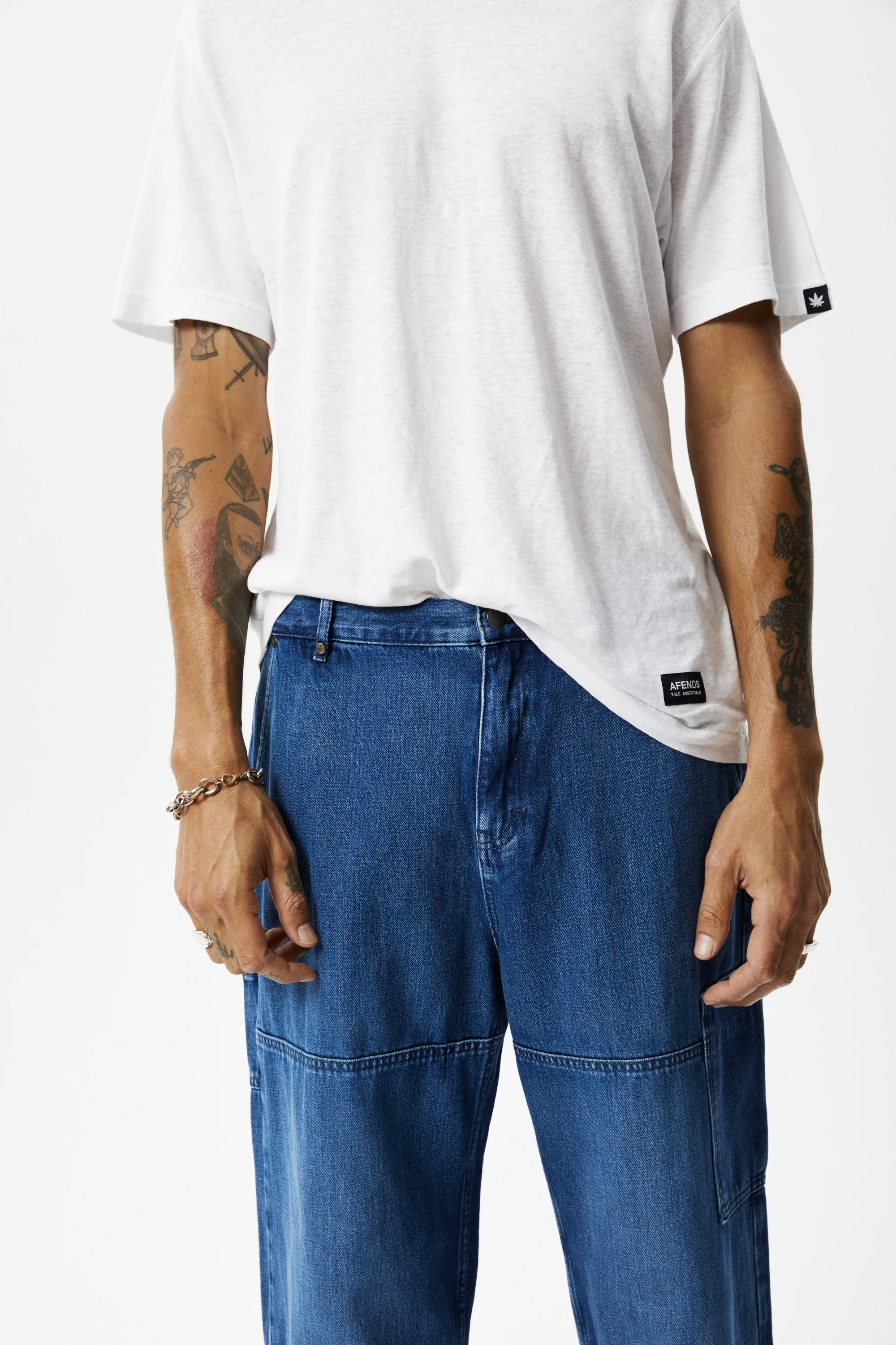 AFENDS Mens Richmond - Denim Workwear Jean - Authentic Blue - Image 5