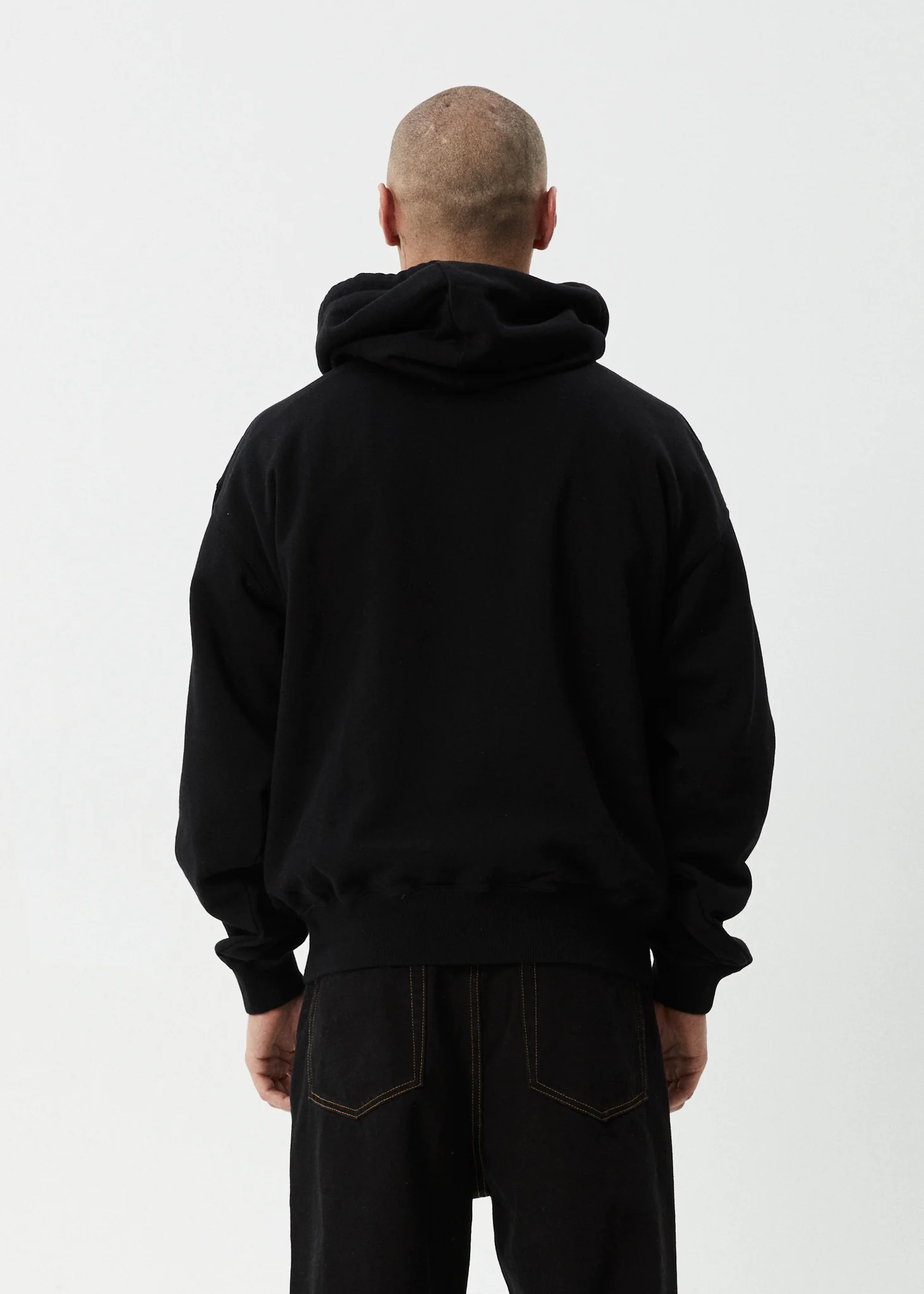 AFENDS Mens Smell The Roses - Boxy Hoodie - Black - Image 6