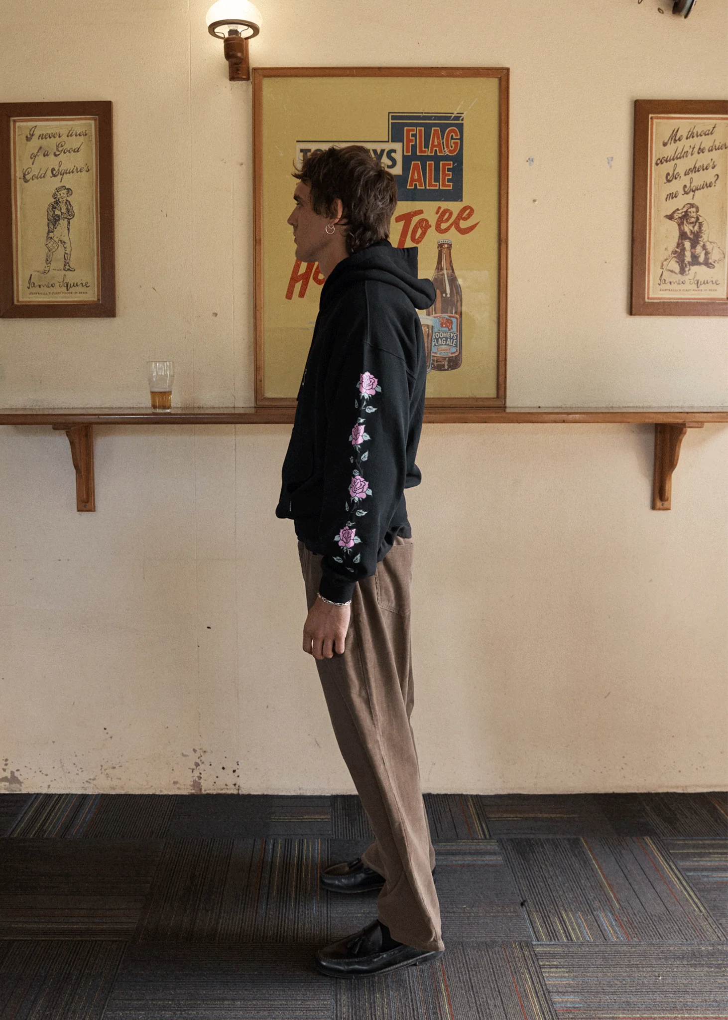 AFENDS Mens Smell The Roses - Boxy Hoodie - Black - Image 7