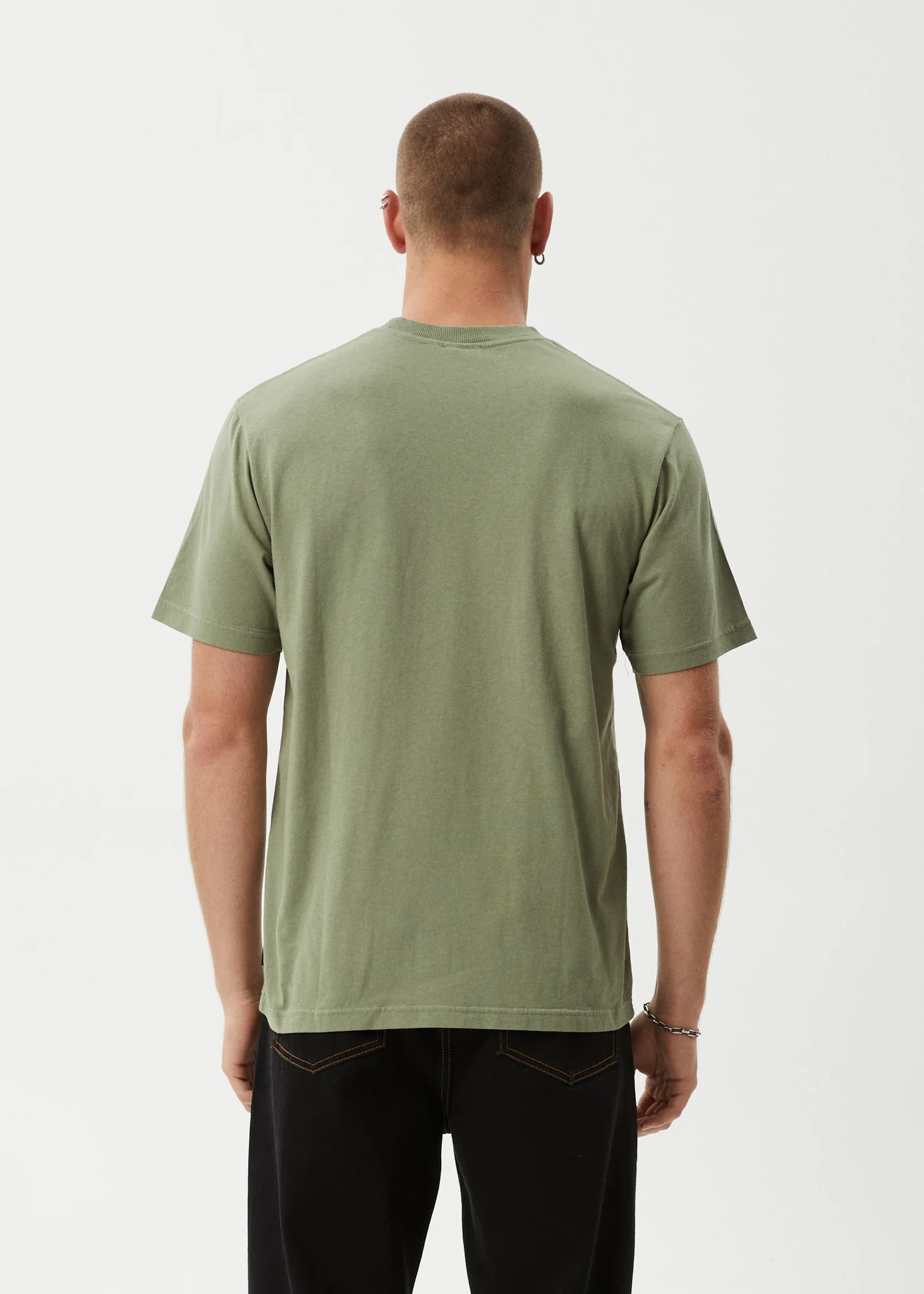 AFENDS Mens Smell The Roses - Retro Tee - Oil Green - Image 5