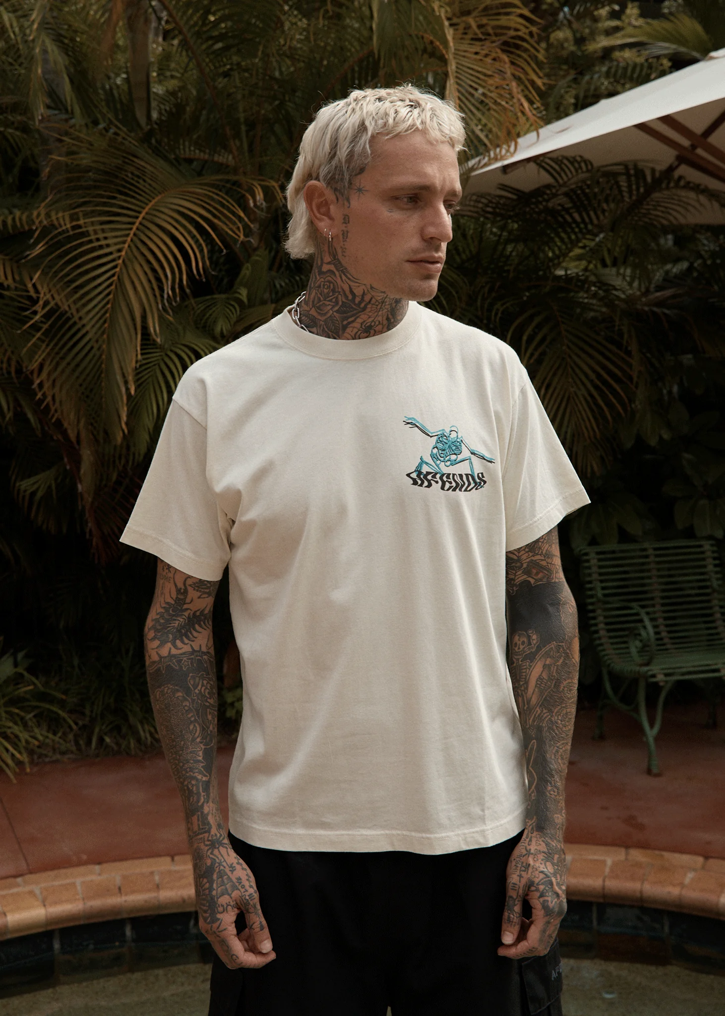 AFENDS Mens Smiling Assassin - Boxy Tee - Limestone - Image 7
