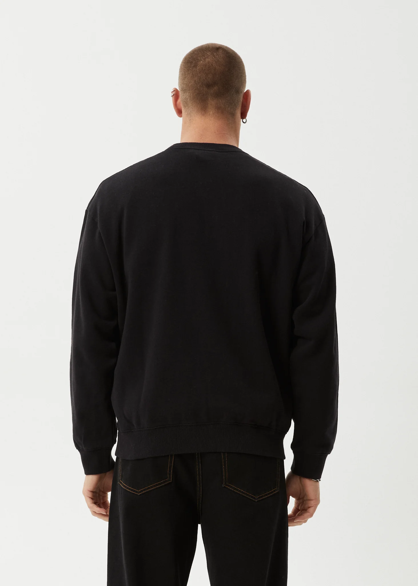 AFENDS Mens Surf Or Fly - Crew Neck Jumper - Black - Image 5