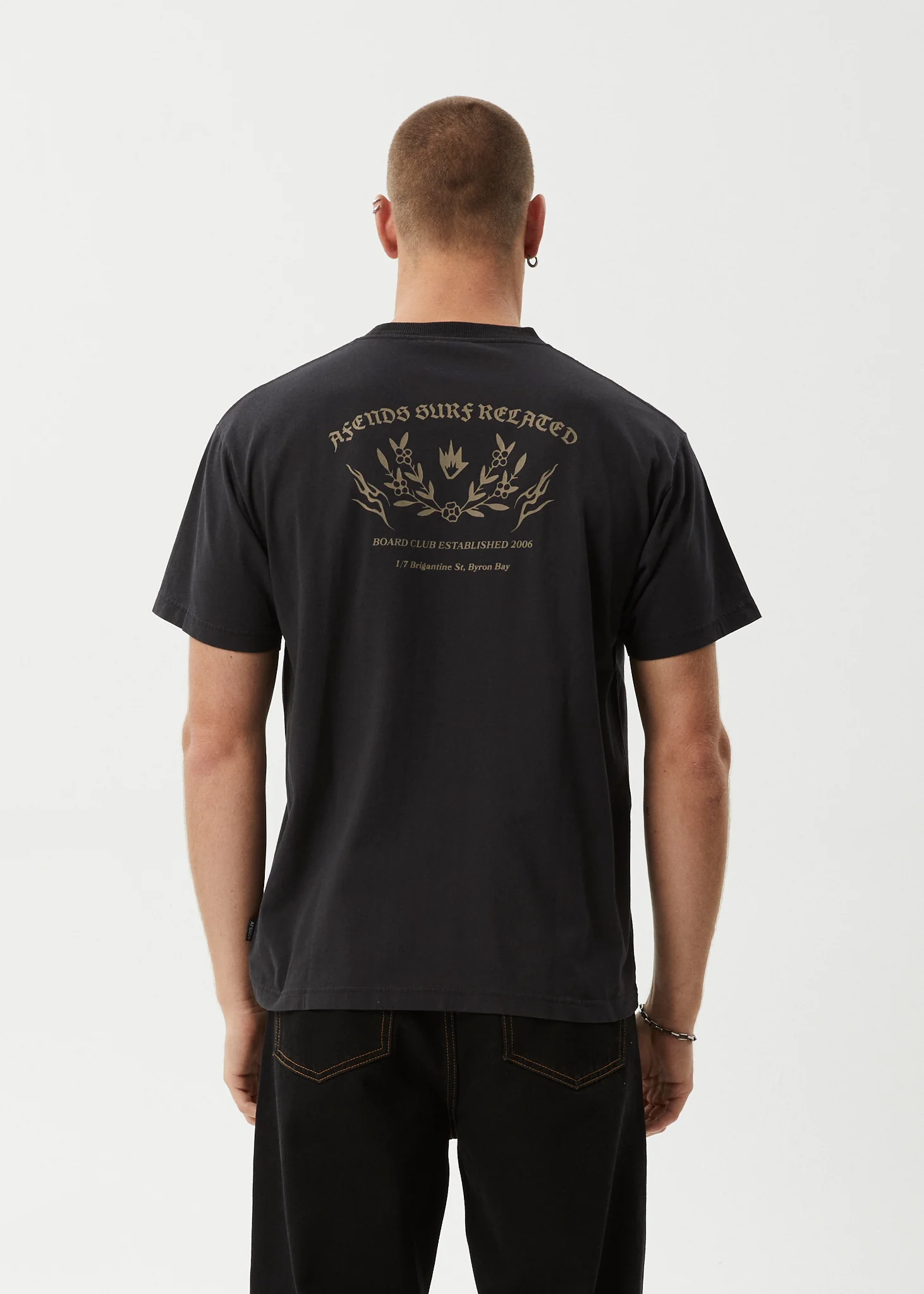 AFENDS Mens Surf Related - Boxy Tee - Stone Black - Image 5