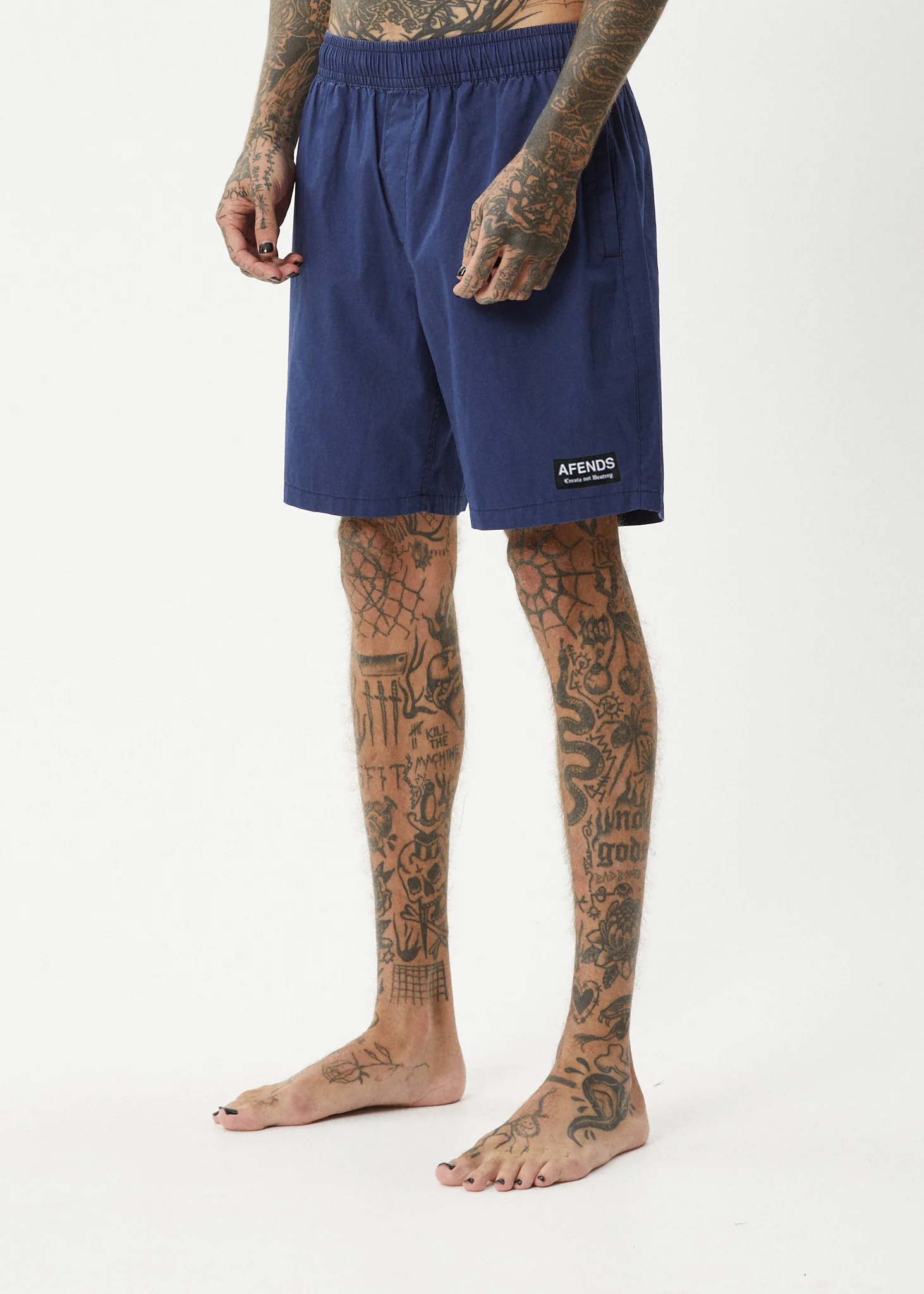 AFENDS Mens The Dopamine - Swim Short 18" - Navy - Image 3