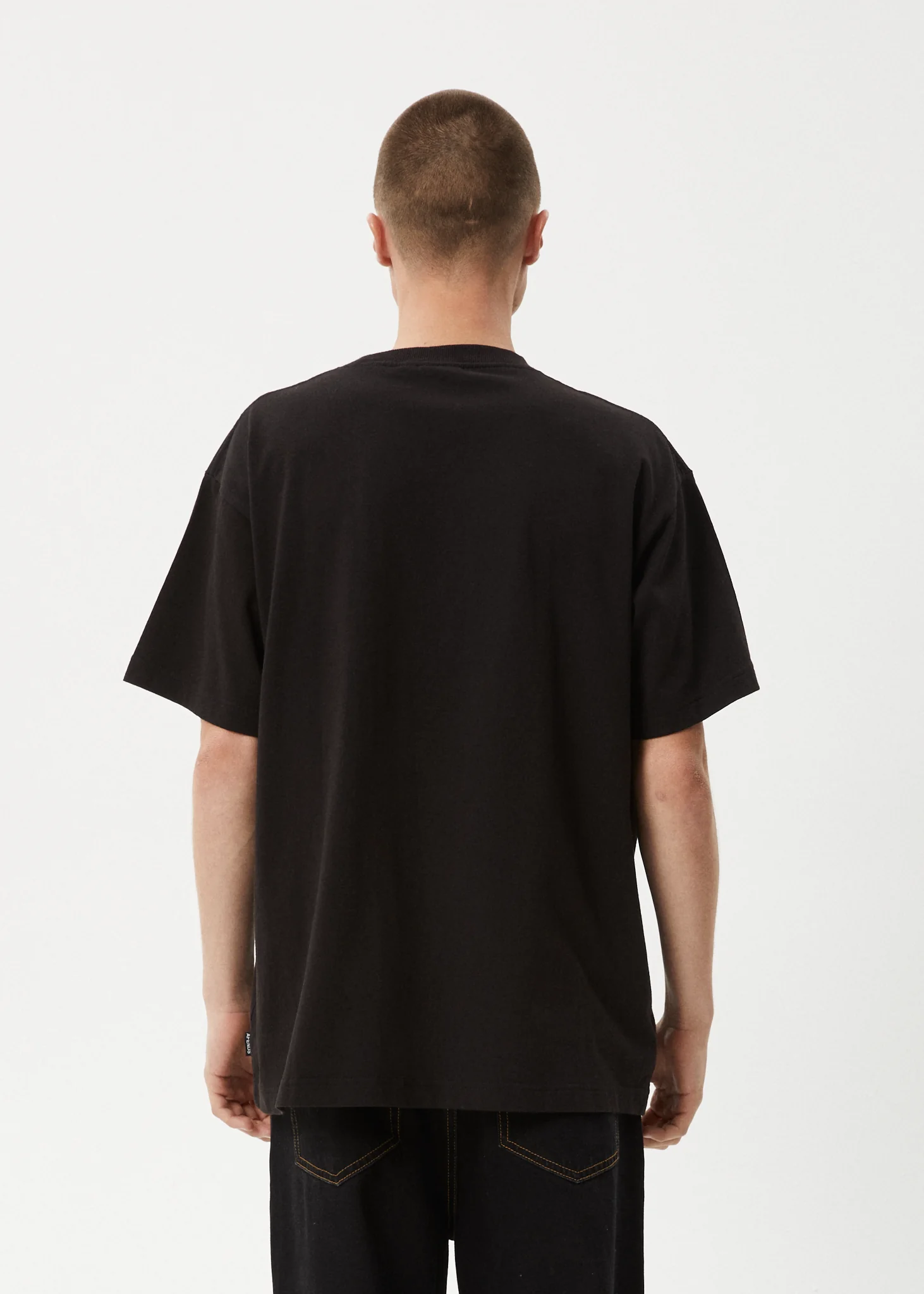 AFENDS Mens Wall Flower - Boxy Tee - Black - Image 6
