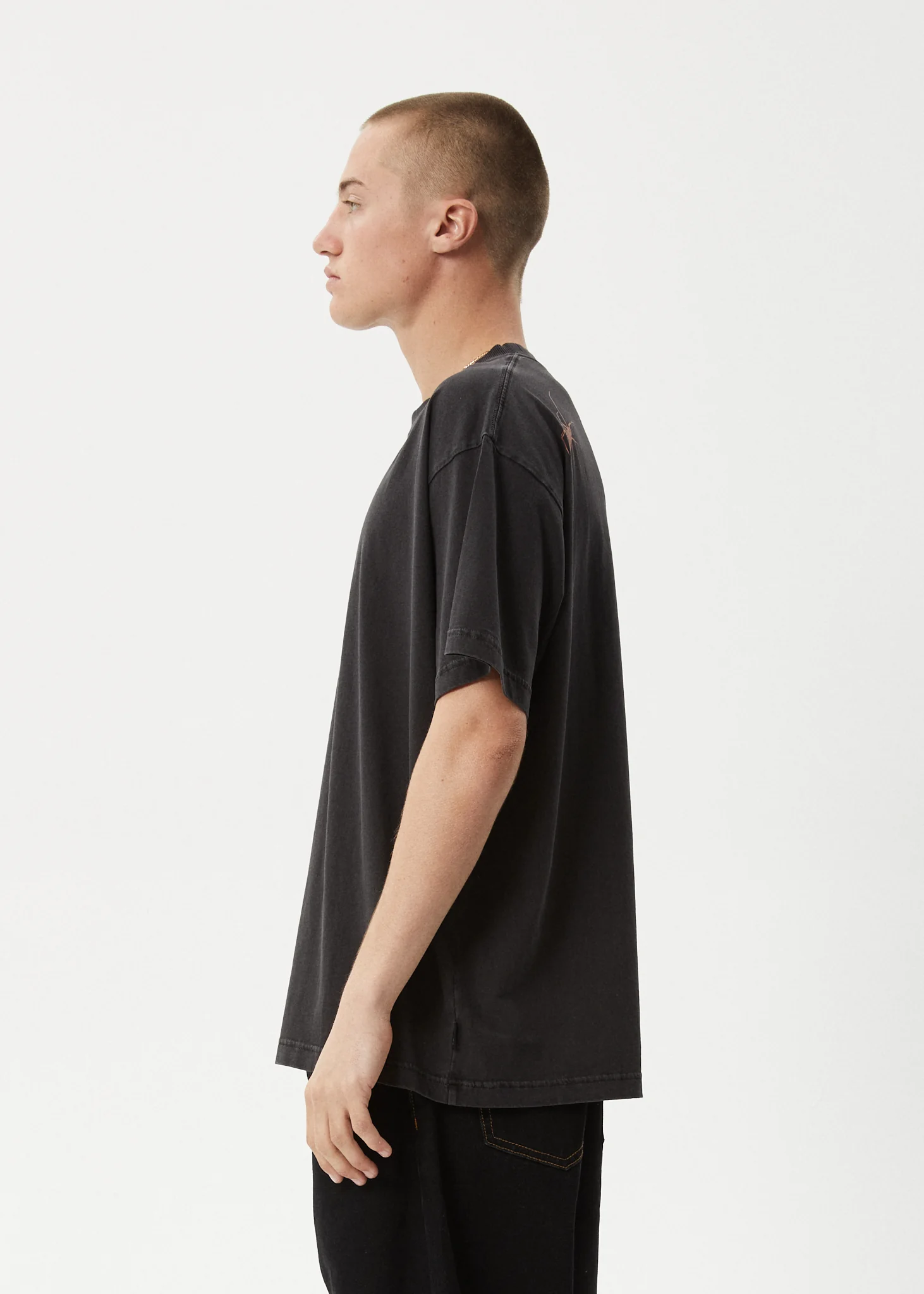 AFENDS Mens Webhead - Boxy Tee - Stone Black - Image 5