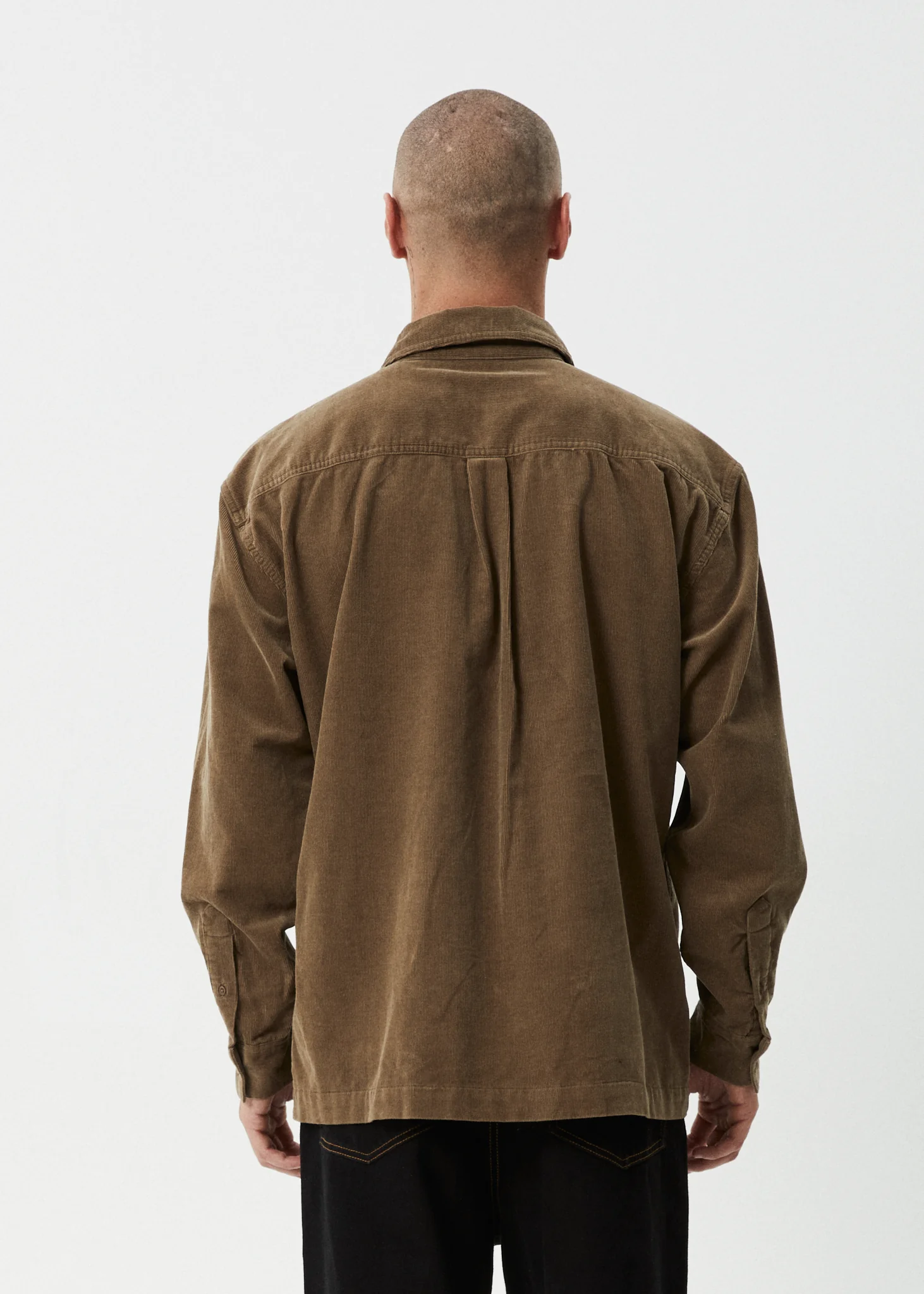 AFENDS Mens Welcome Back - Long Sleeve Shirt - Fossil - Image 5