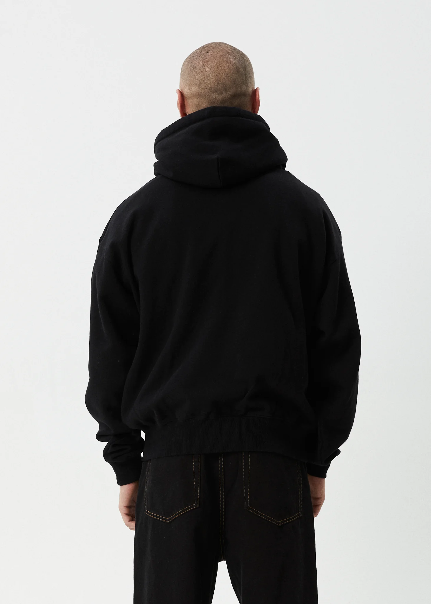 AFENDS Mens Wired - Boxy Hoodie - Black - Image 6