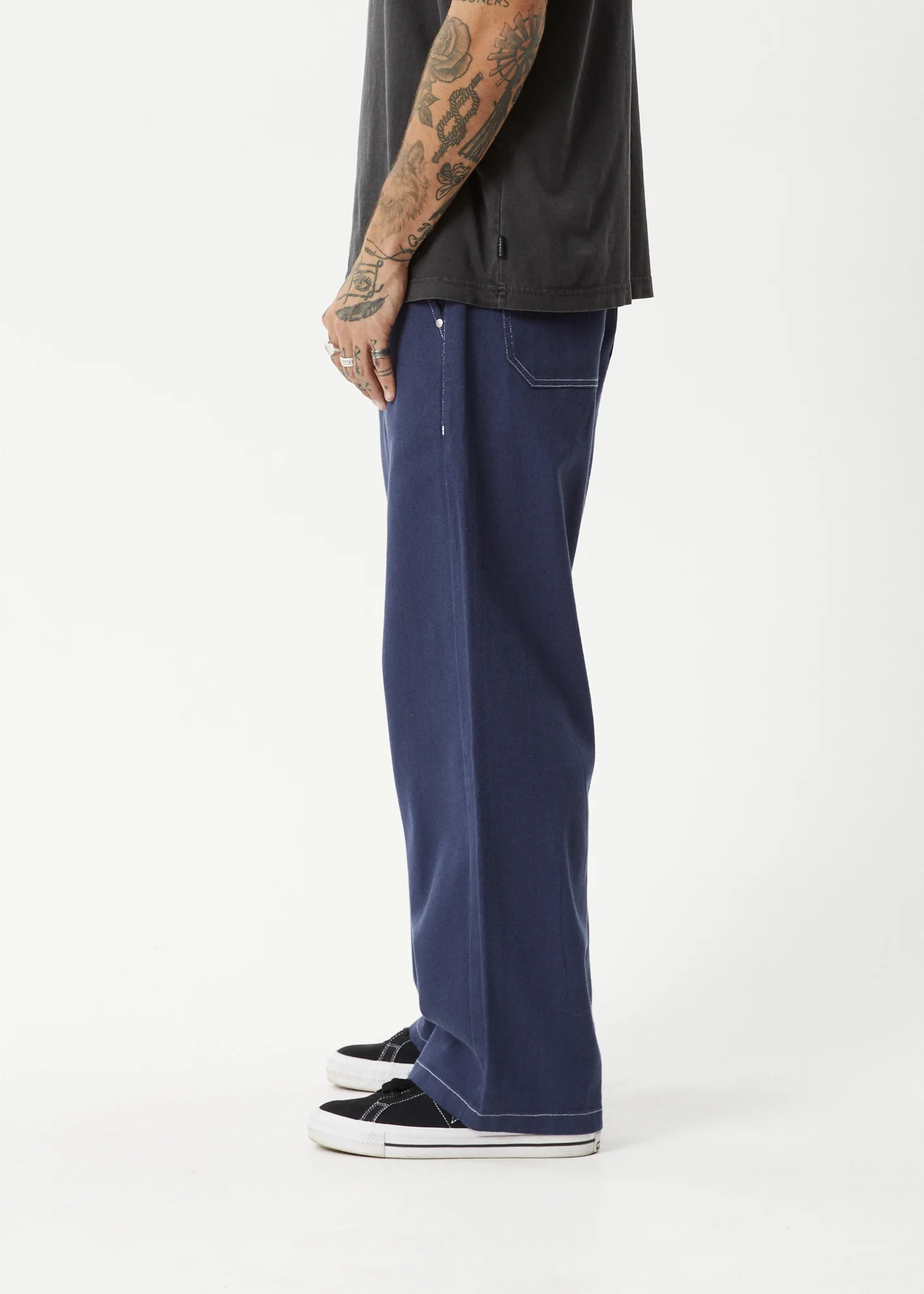 AFENDS Mens Pablo - Baggy Pant - Navy - Image 3
