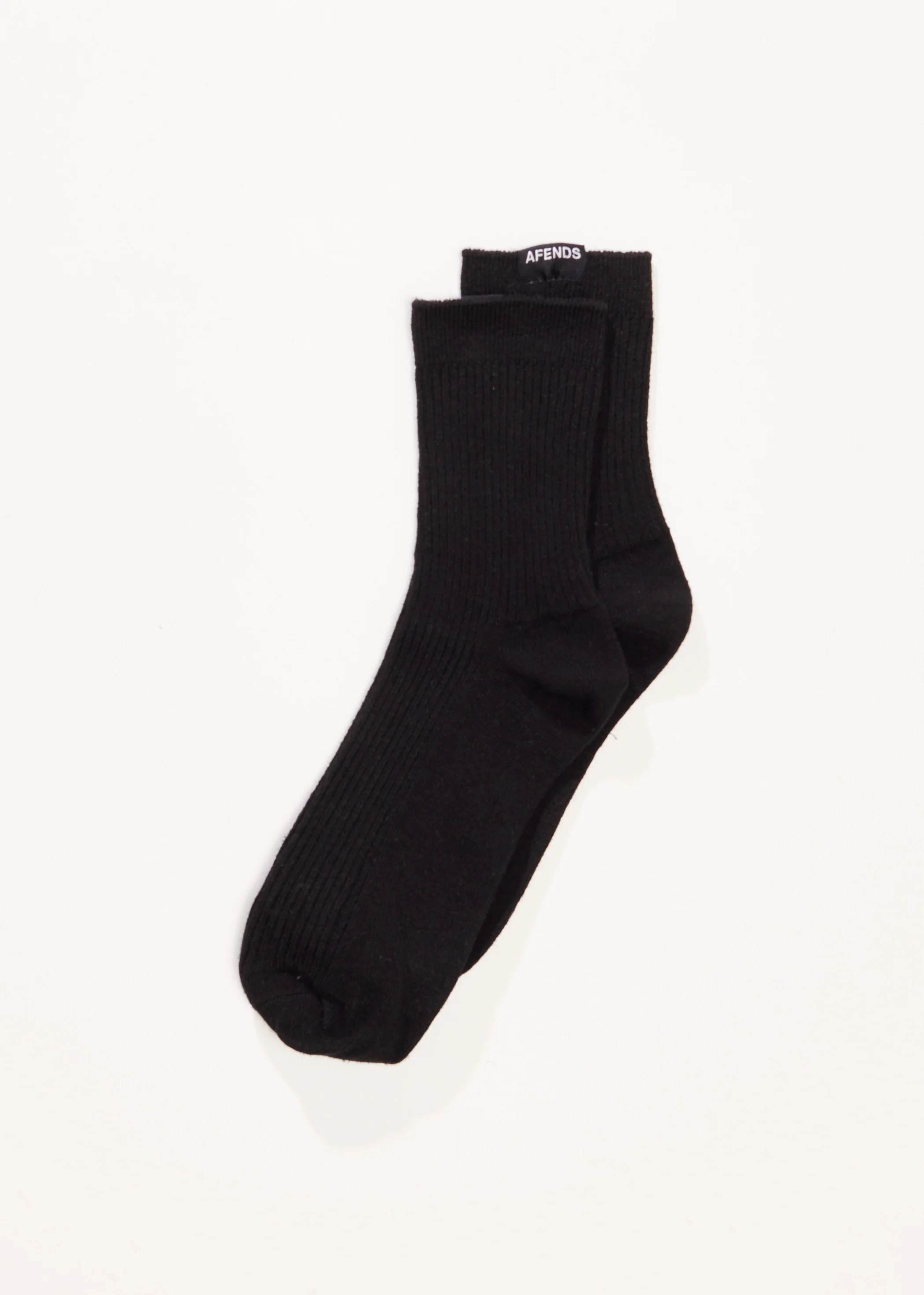 AFENDS Unisex The Essential - Rib Socks - Black - Image 3