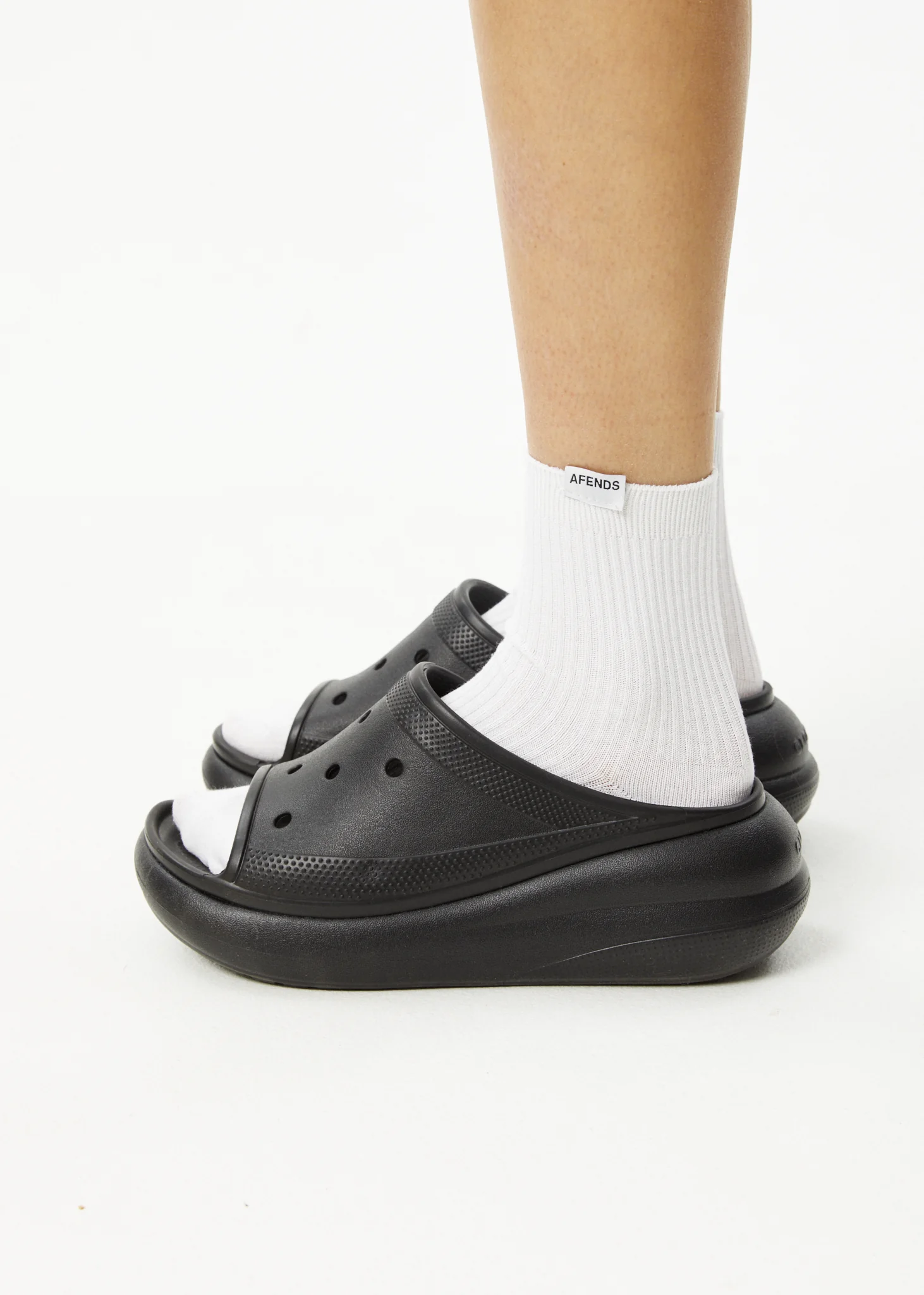 AFENDS Unisex The Essential - Rib Socks - White - Image 5