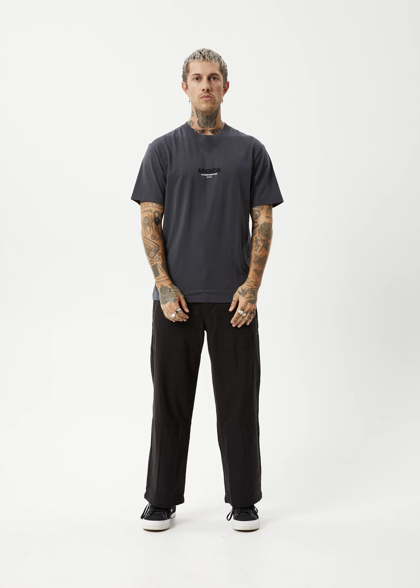 AFENDS Mens Vinyl - Retro Tee - Charcoal - Image 6
