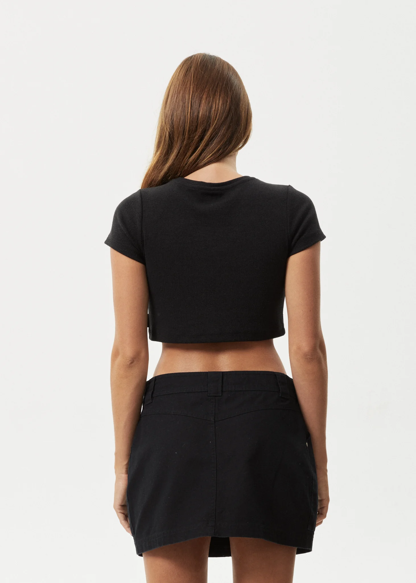 AFENDS Womens Abbie - Rib Cropped Tee - Black - Image 4