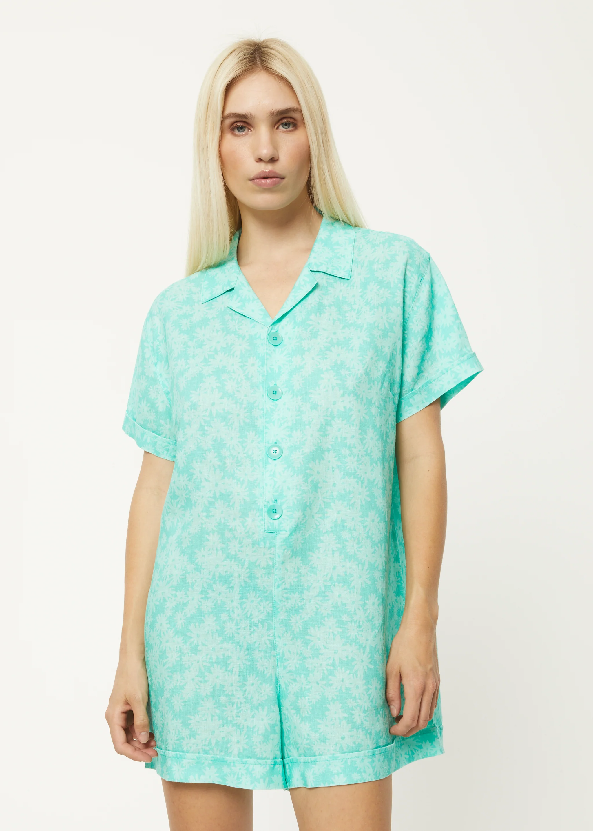 AFENDS Womens Benny Kokomo - Playsuit - Jade Daisy - Image 2