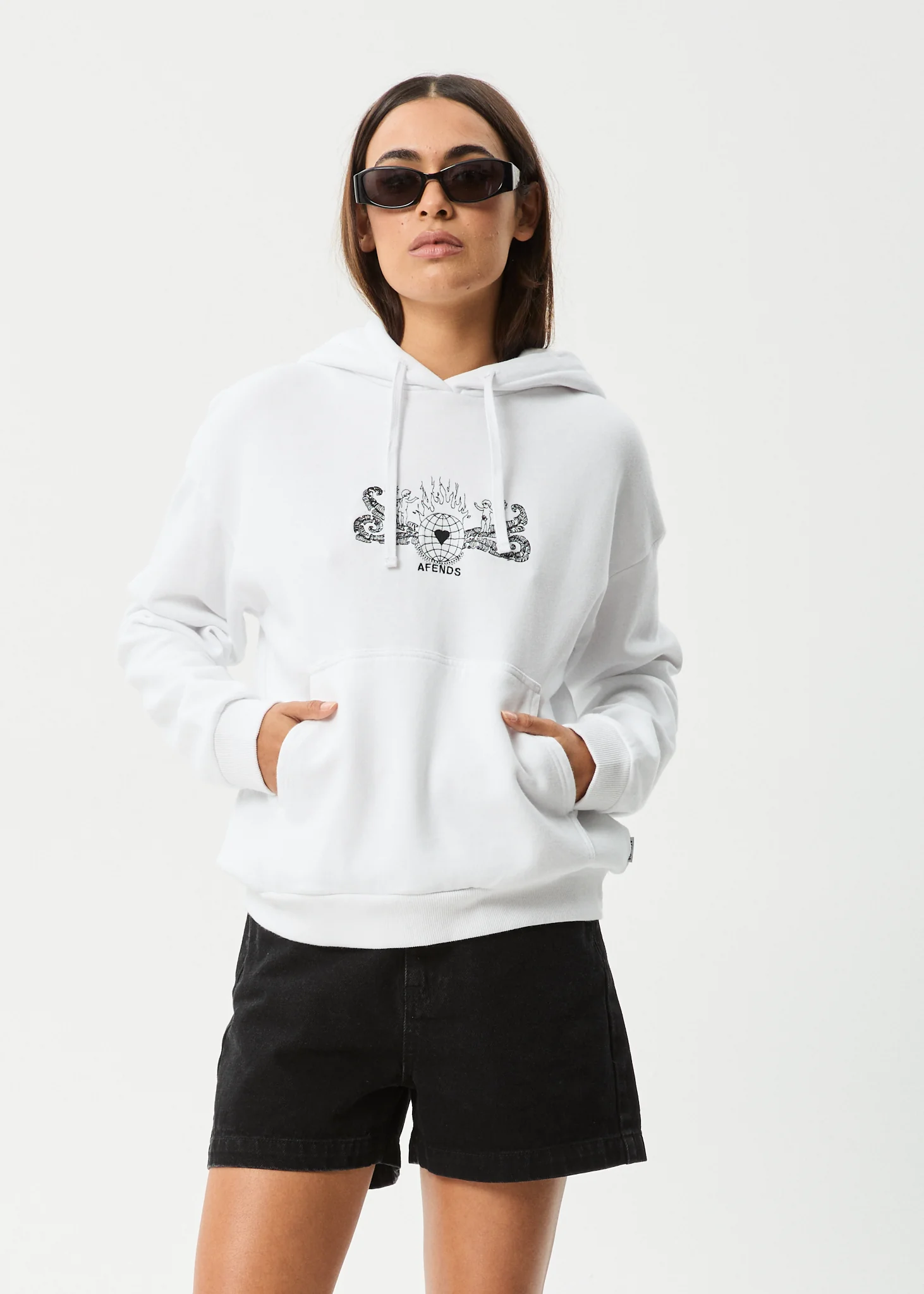 AFENDS Womens Bonfire - Hoodie - White - Image 2